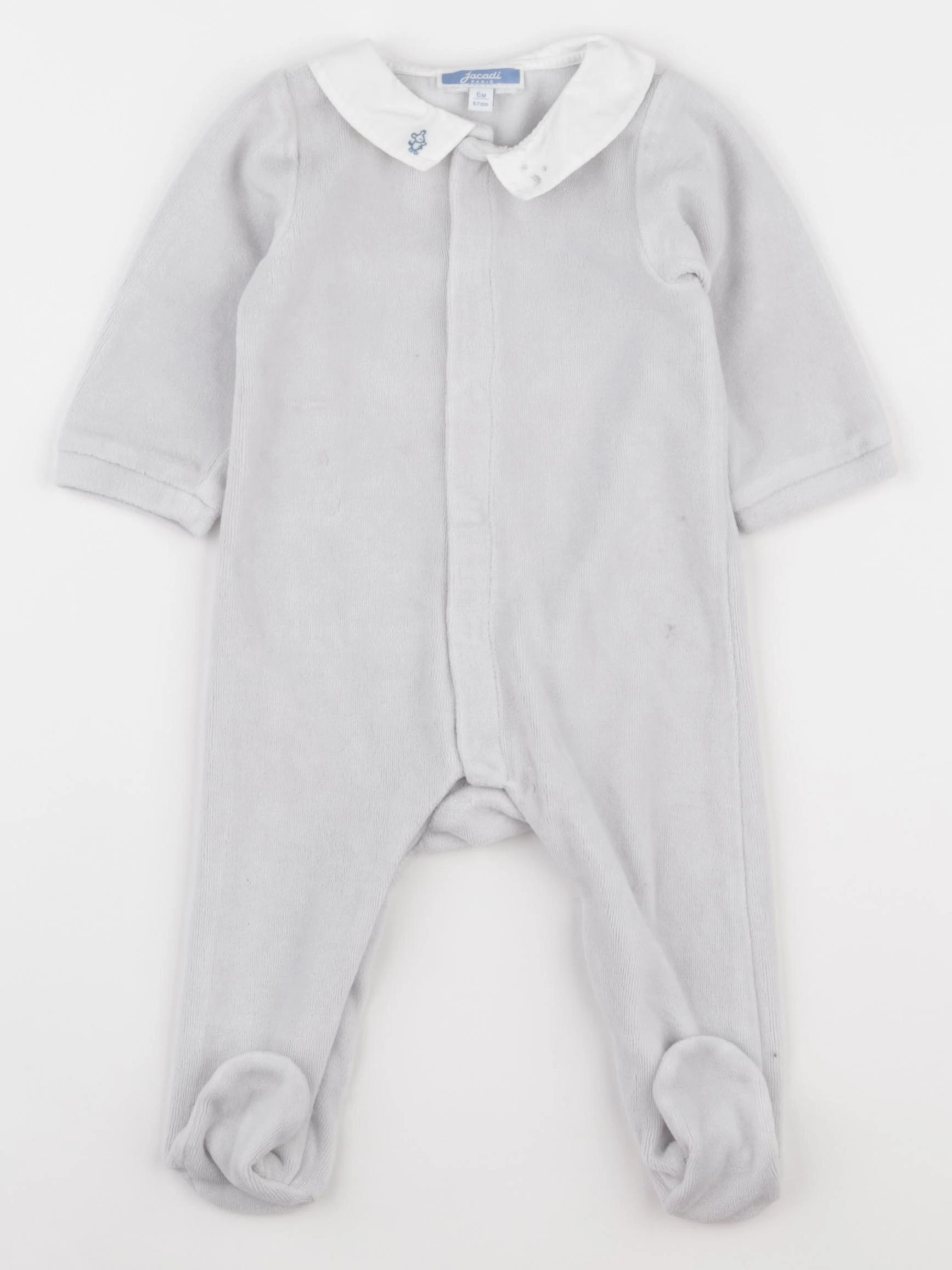 Jacadi - pyjama velours gris - 6 mois
