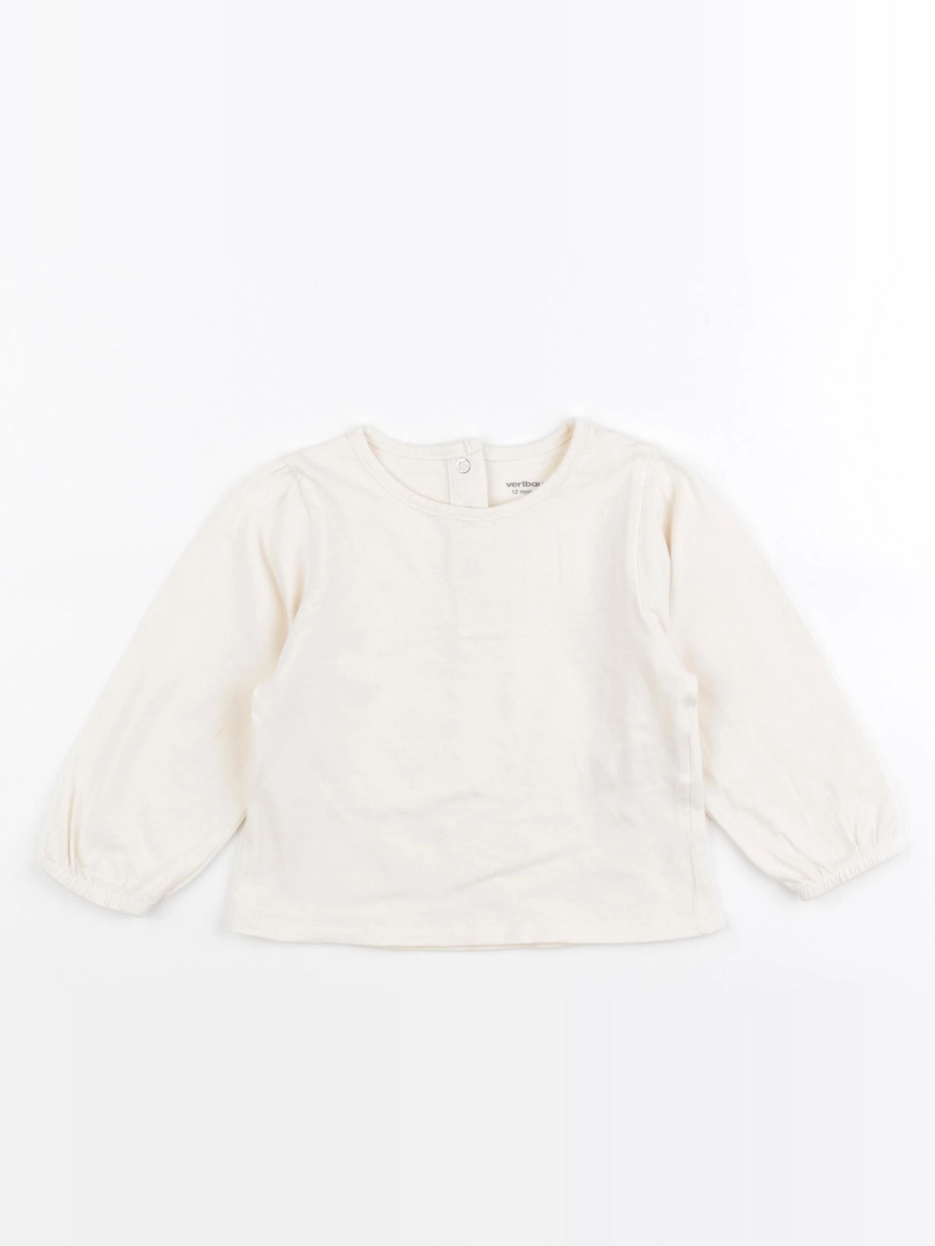 Vertbaudet - tee-shirt beige - 12 mois