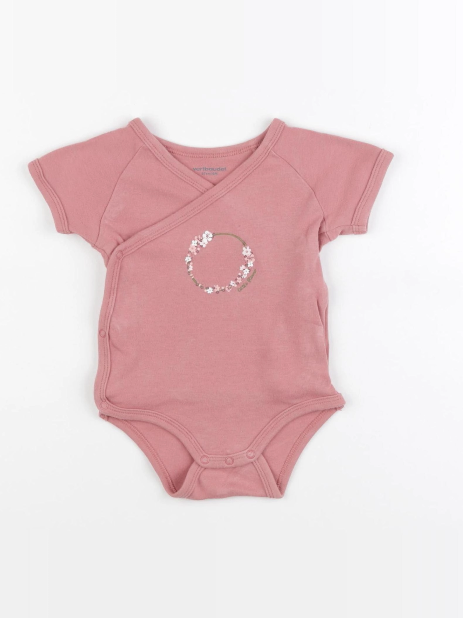 Vertbaudet - body rose - 6 mois