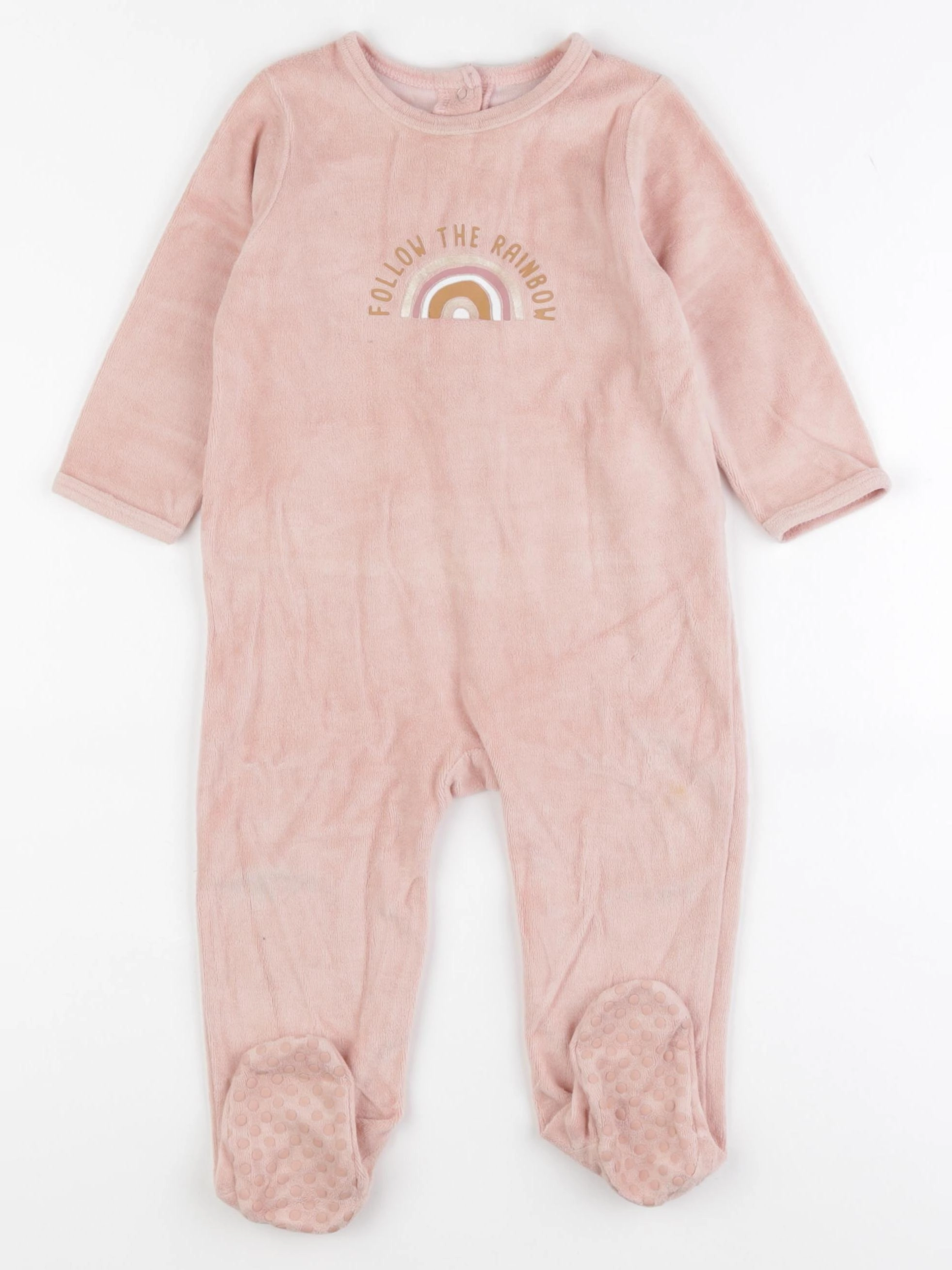 Vertbaudet - pyjama velours rose - 18 mois
