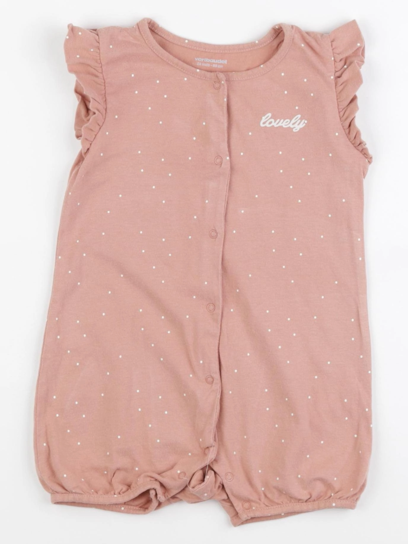 Vertbaudet - pyjama coton rose - 24 mois