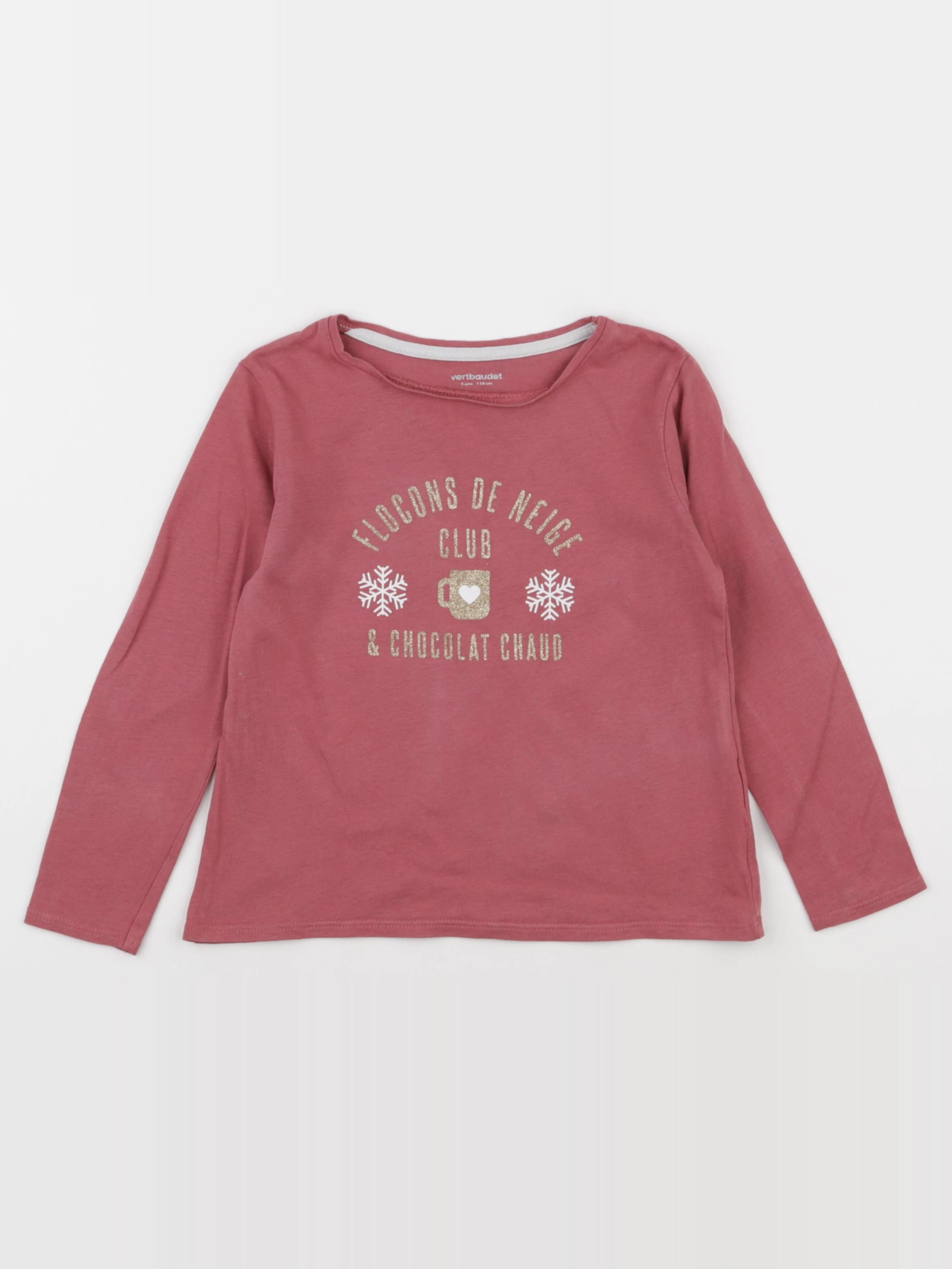 Vertbaudet - tee-shirt rose - 5 ans