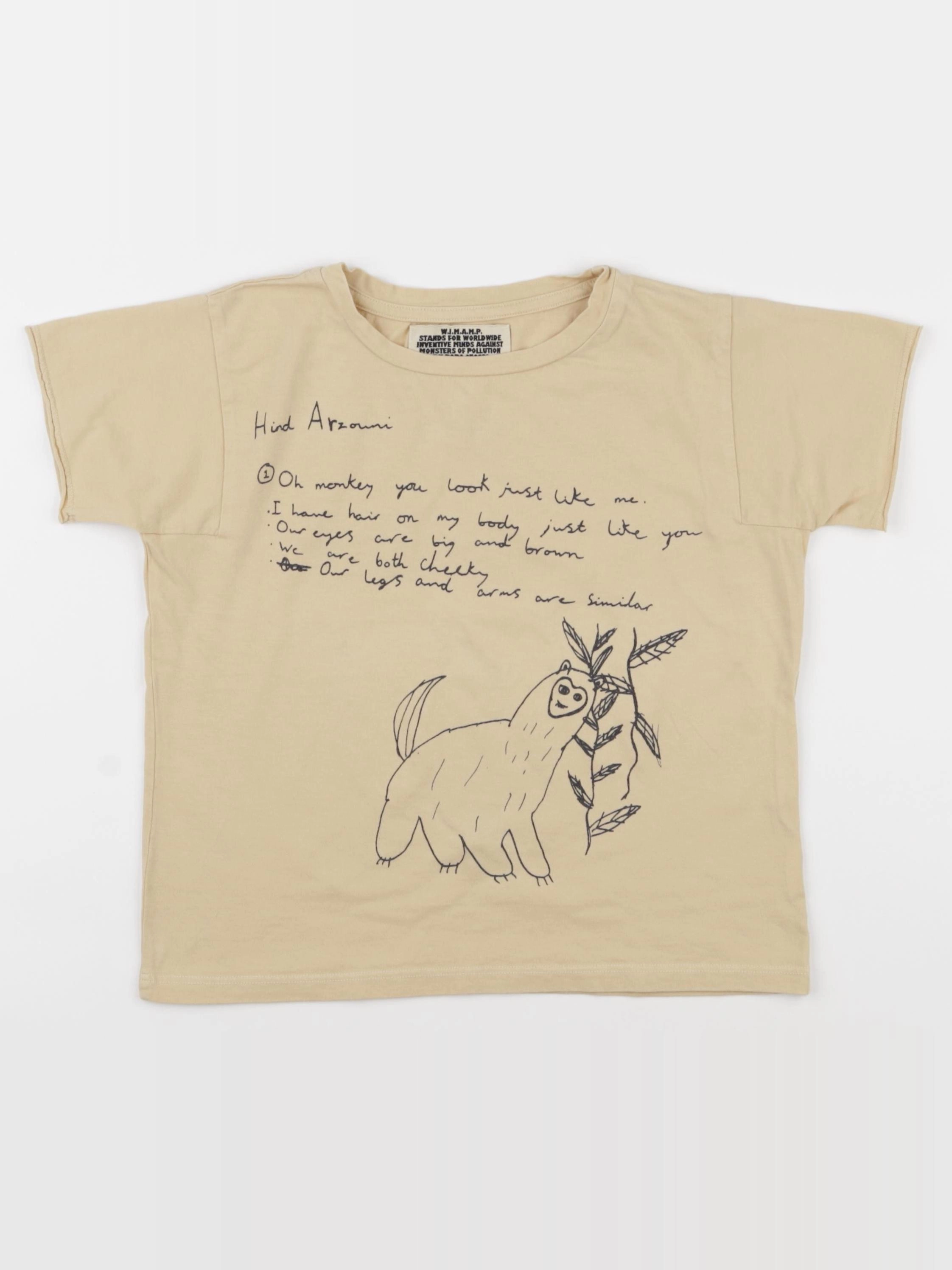 Bobo Choses - tee-shirt imprimé au dos beige - 4/5 ans