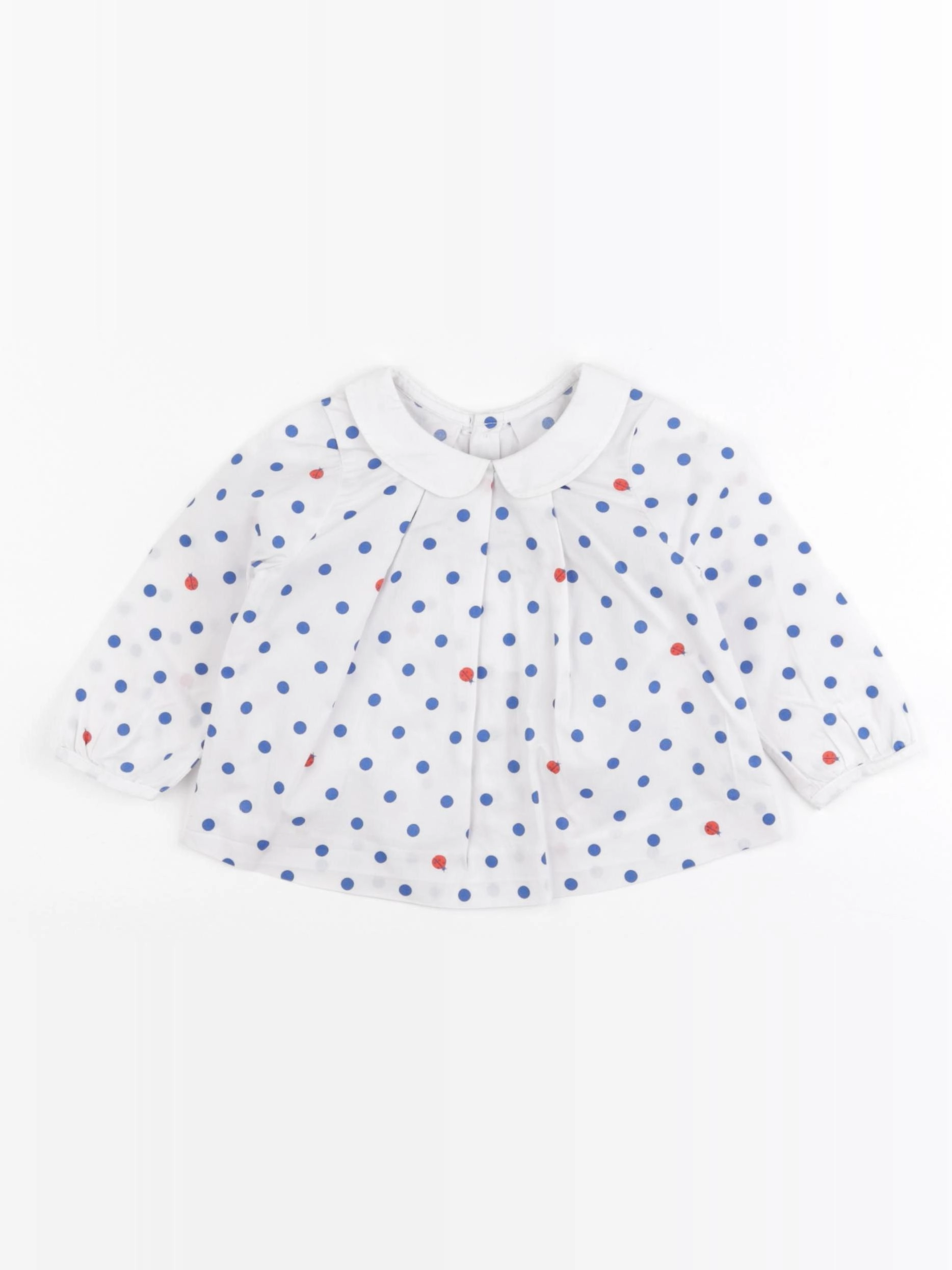 Jacadi - blouse blanc, bleu - 6 mois