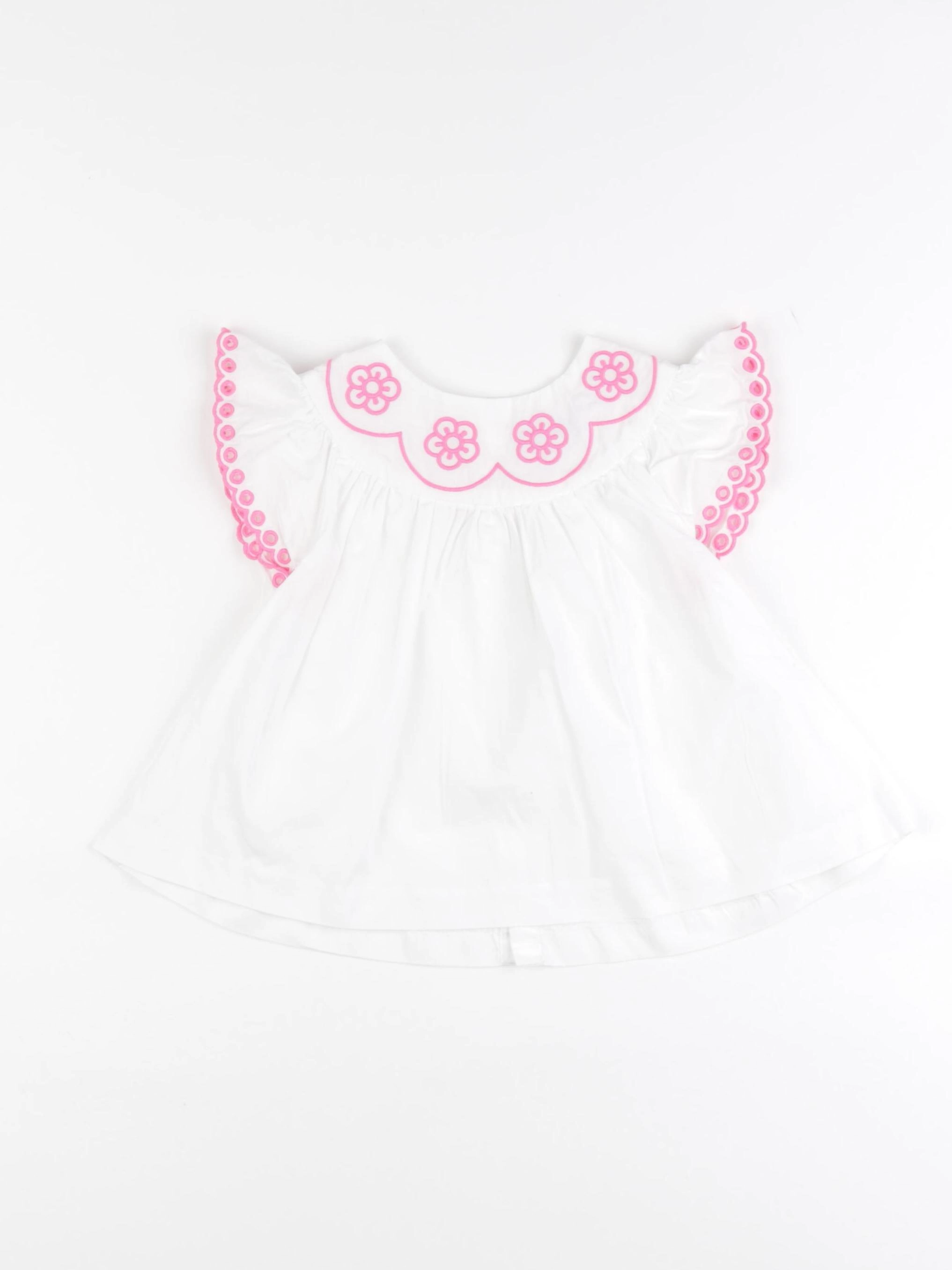 Jacadi - blouse blanc, rose - 36 mois