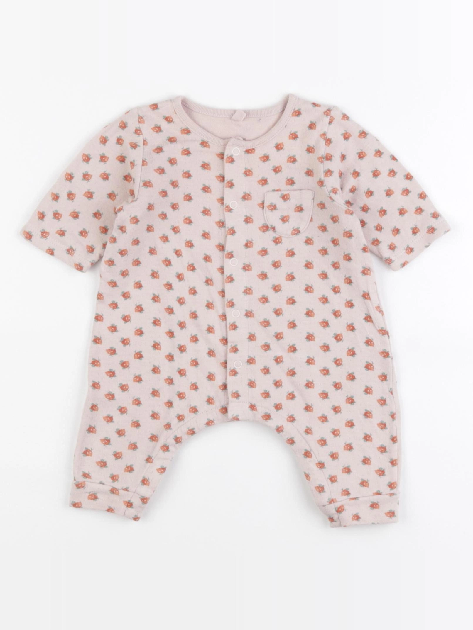Petit Bateau - combinaison rose - 1 mois