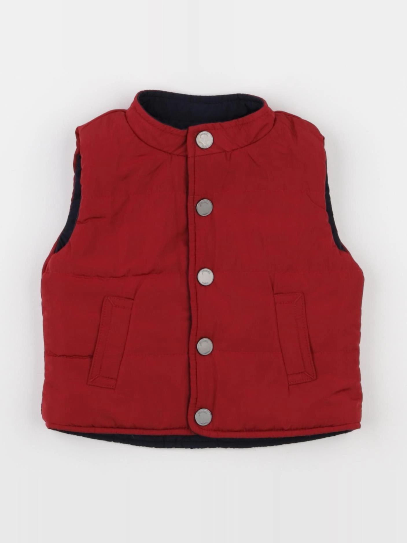 Jacadi - doudoune réversible rouge, bleu - 6 mois