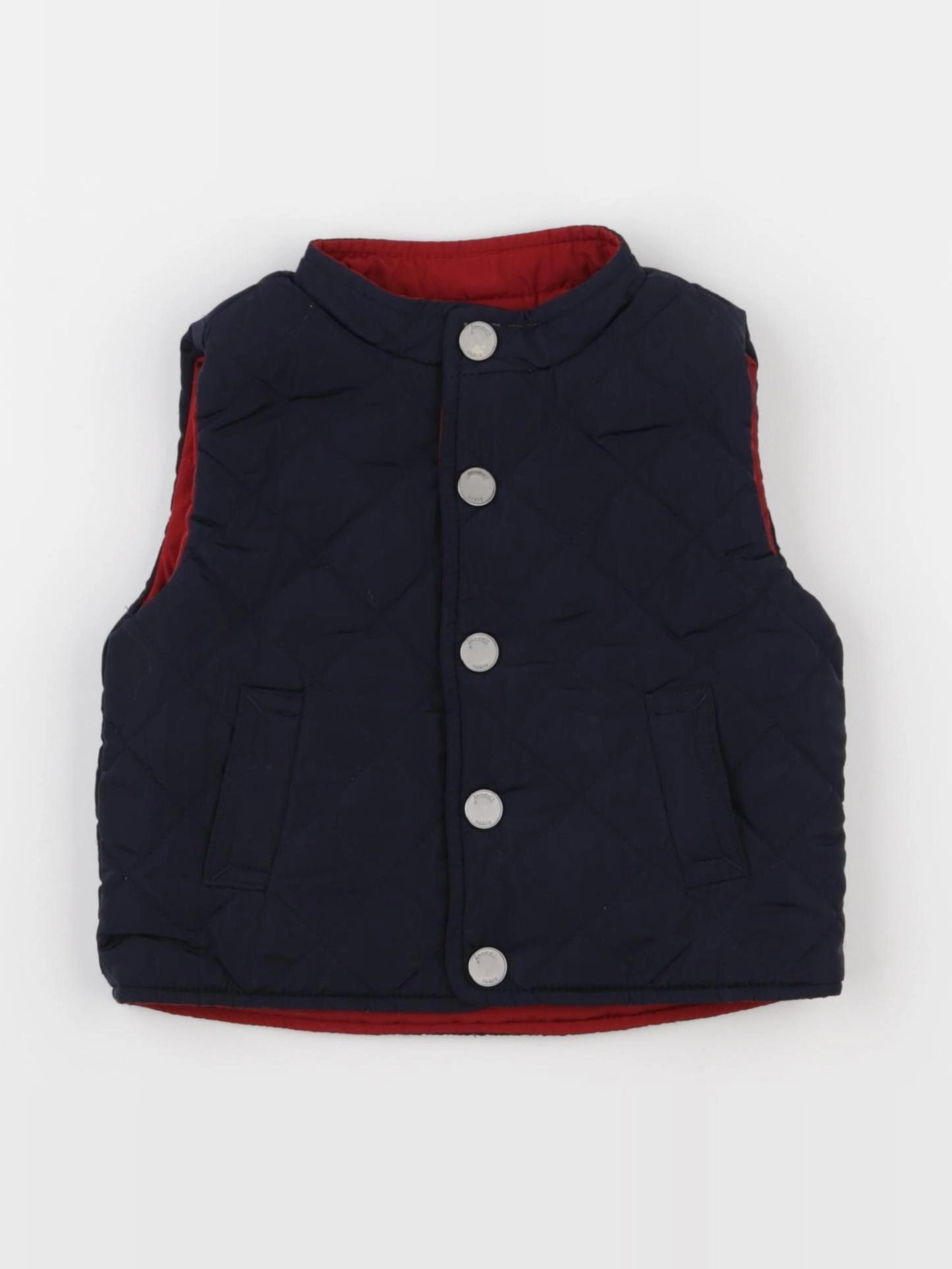 Jacadi - doudoune réversible rouge, bleu - 6 mois