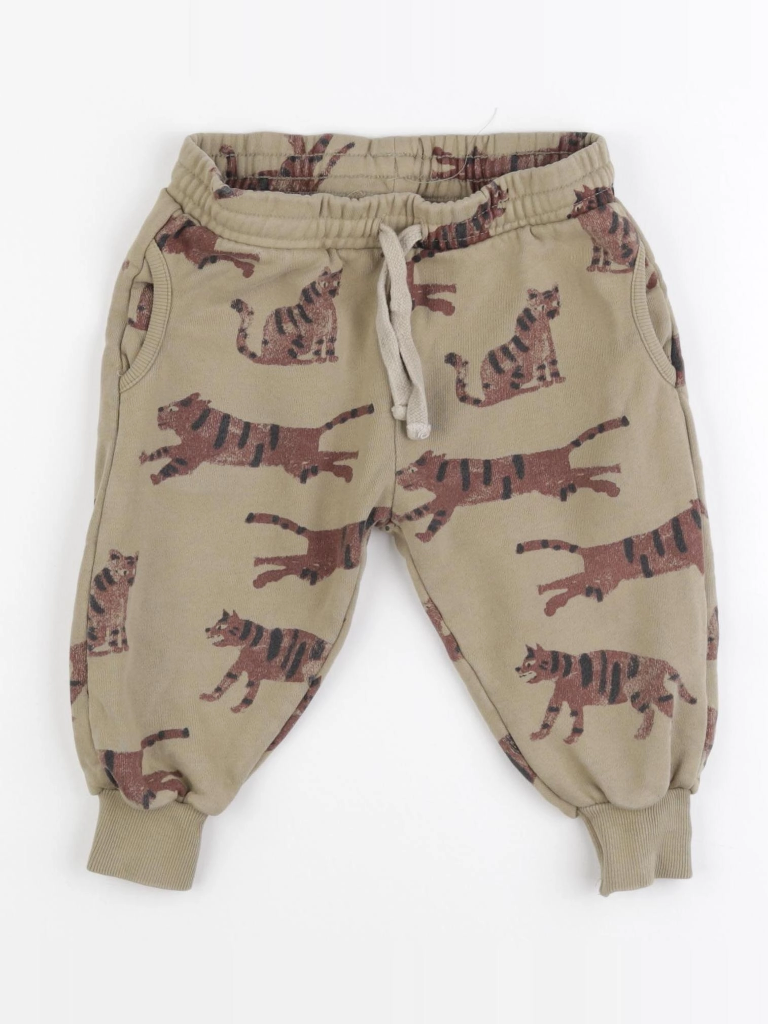 Zara - pantalon vert, marron - 2/3 ans