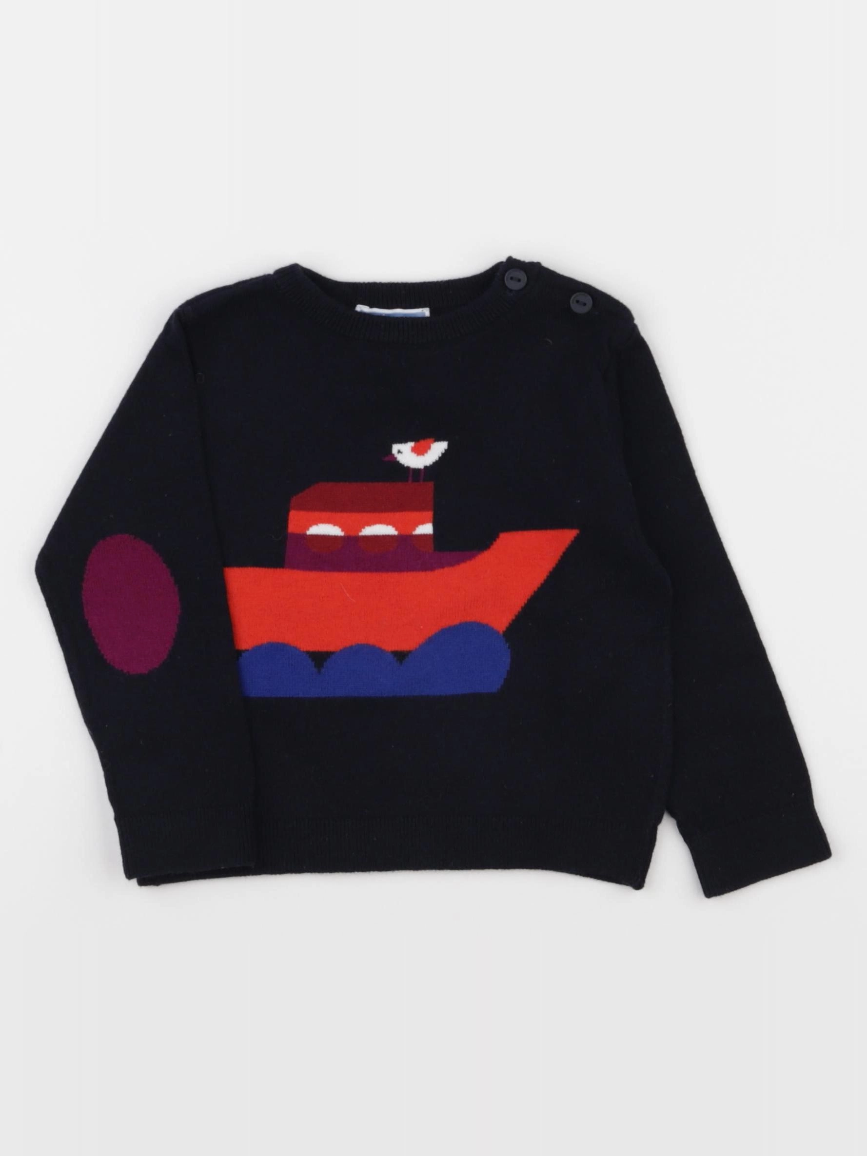 Jacadi - pull bleu - 18 mois