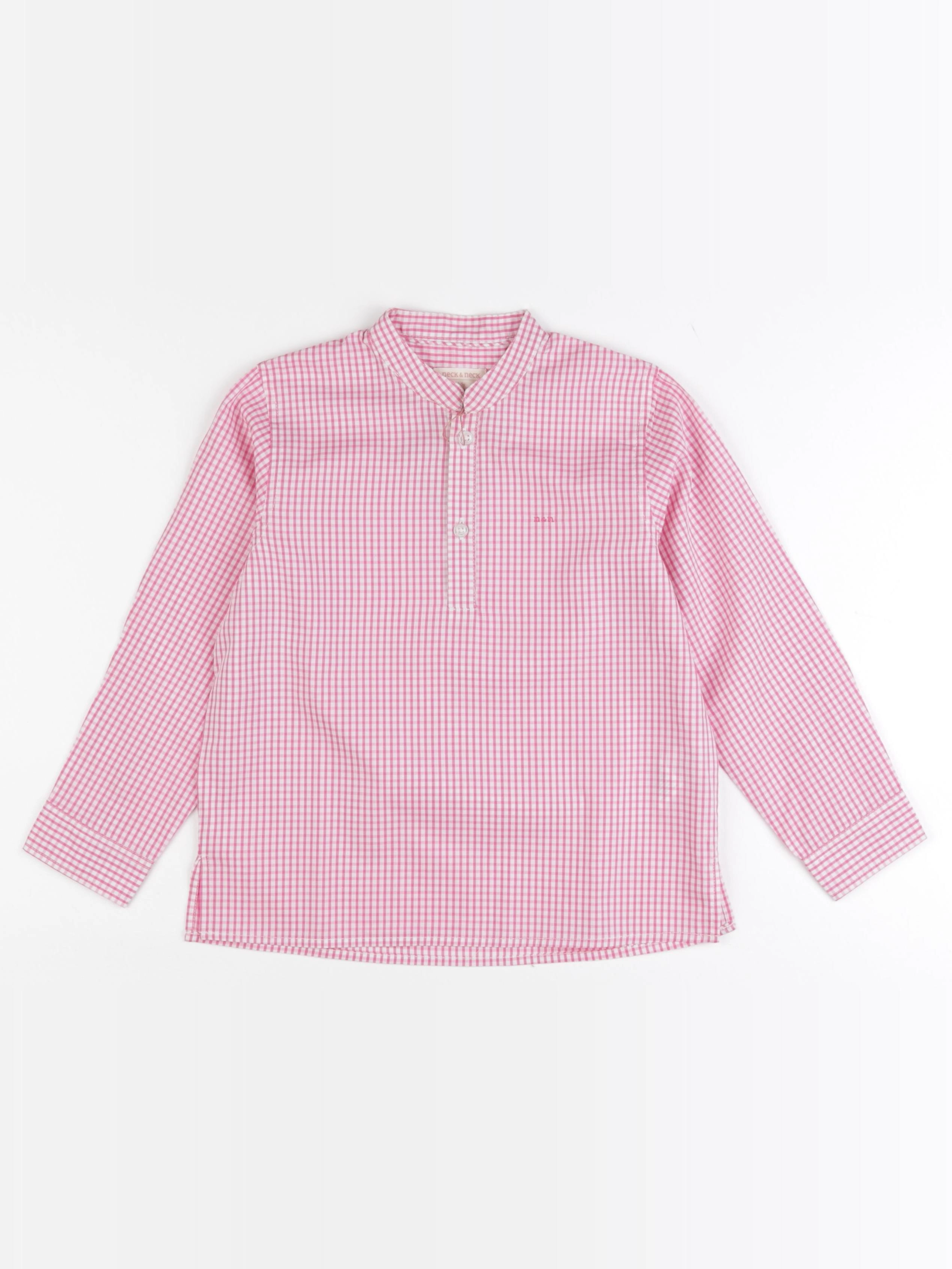 Neck & Neck - blouse blanc, rose - 4/5 ans