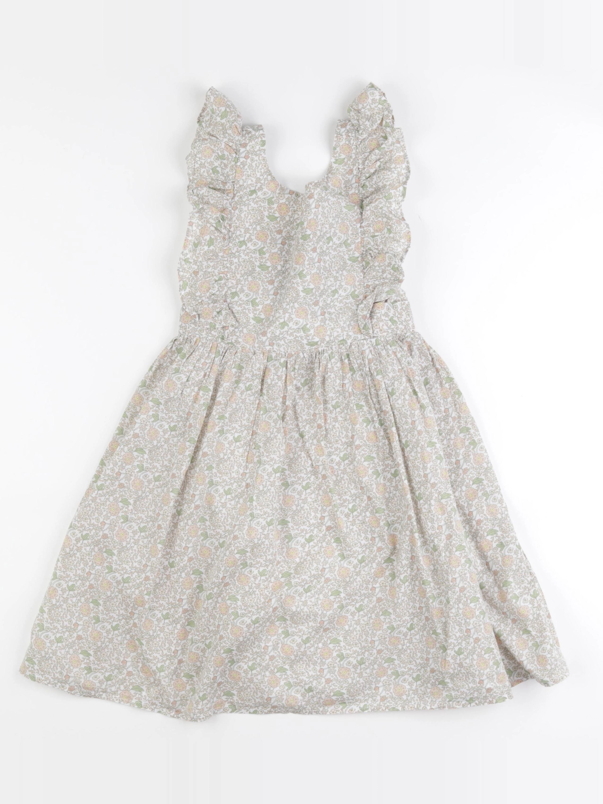 Vertbaudet - robe orange, vert - 8/9 ans