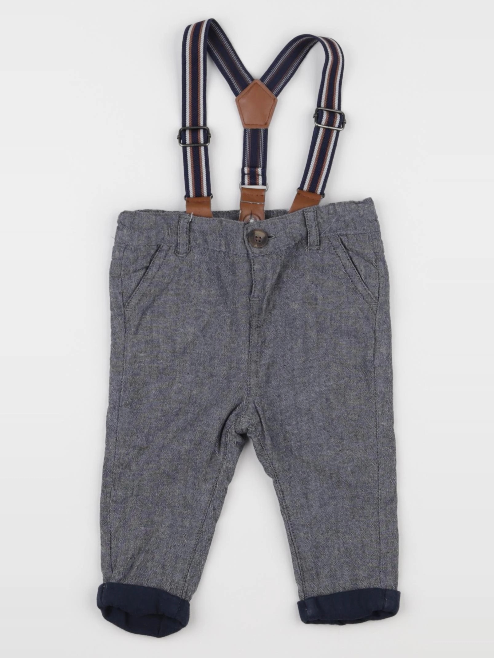 Vertbaudet - pantalon bleu - 3 mois