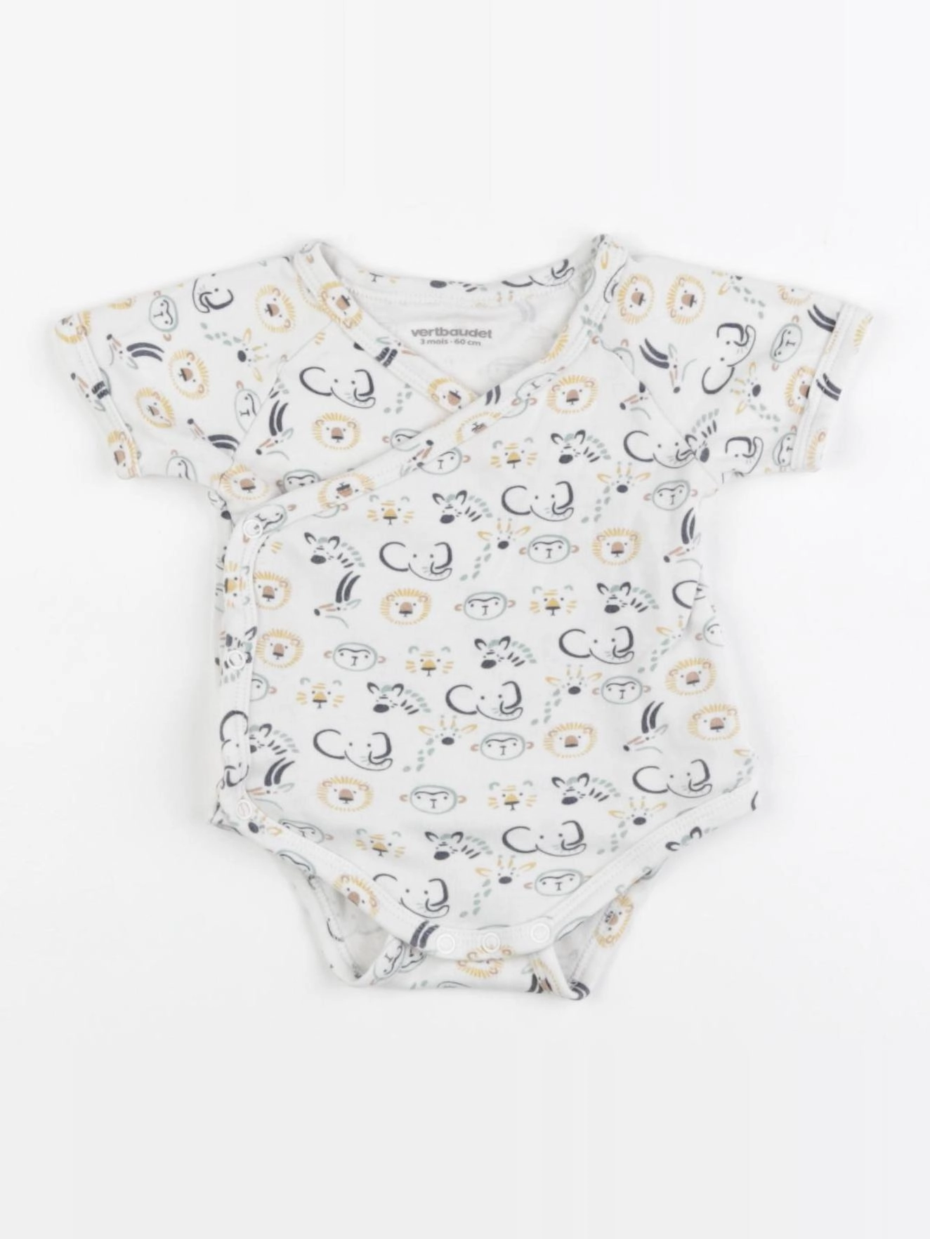 Vertbaudet - body blanc, bleu - 3 mois