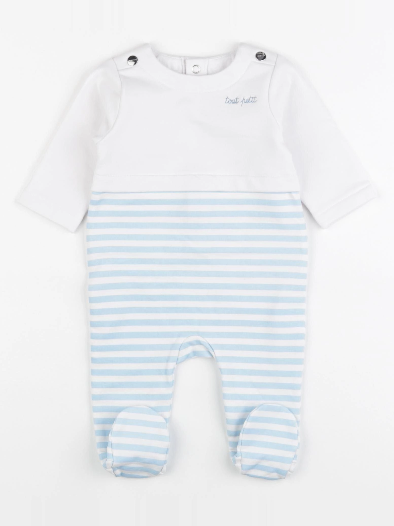 Jacadi - pyjama coton bleu, blanc - 3 mois