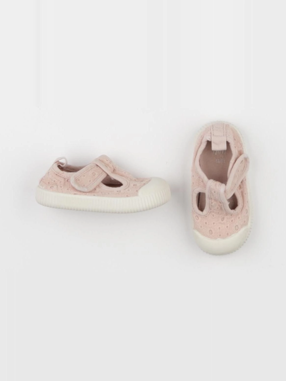 H&M - tennis à scratch/ lacets rose - pointure 18/19