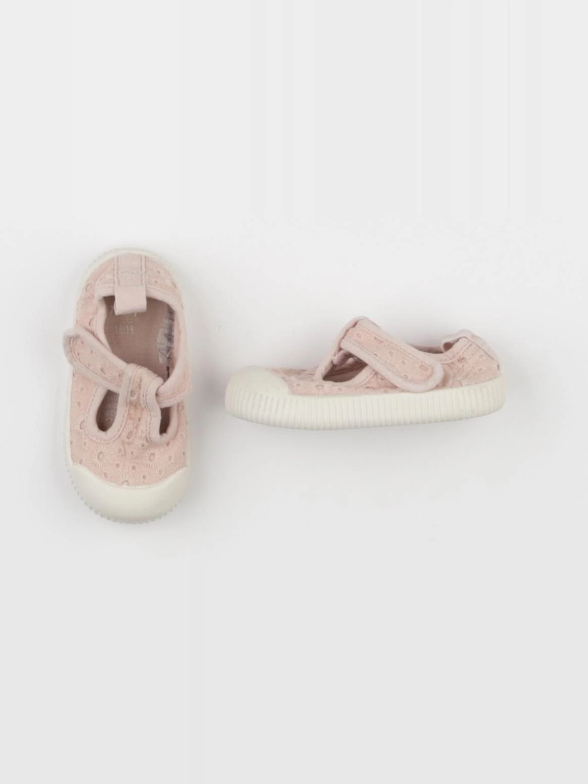 H&M - tennis à scratch/ lacets rose - pointure 18/19