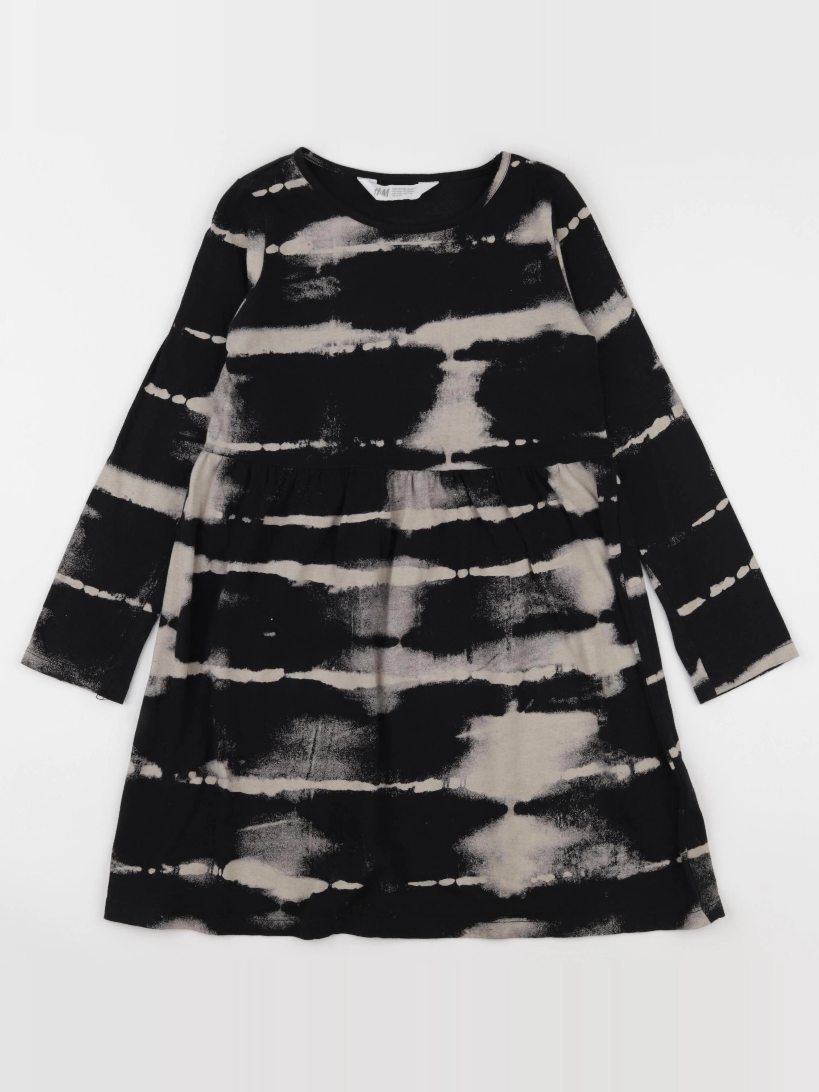 H&M - robe noir, gris - 6/8 ans
