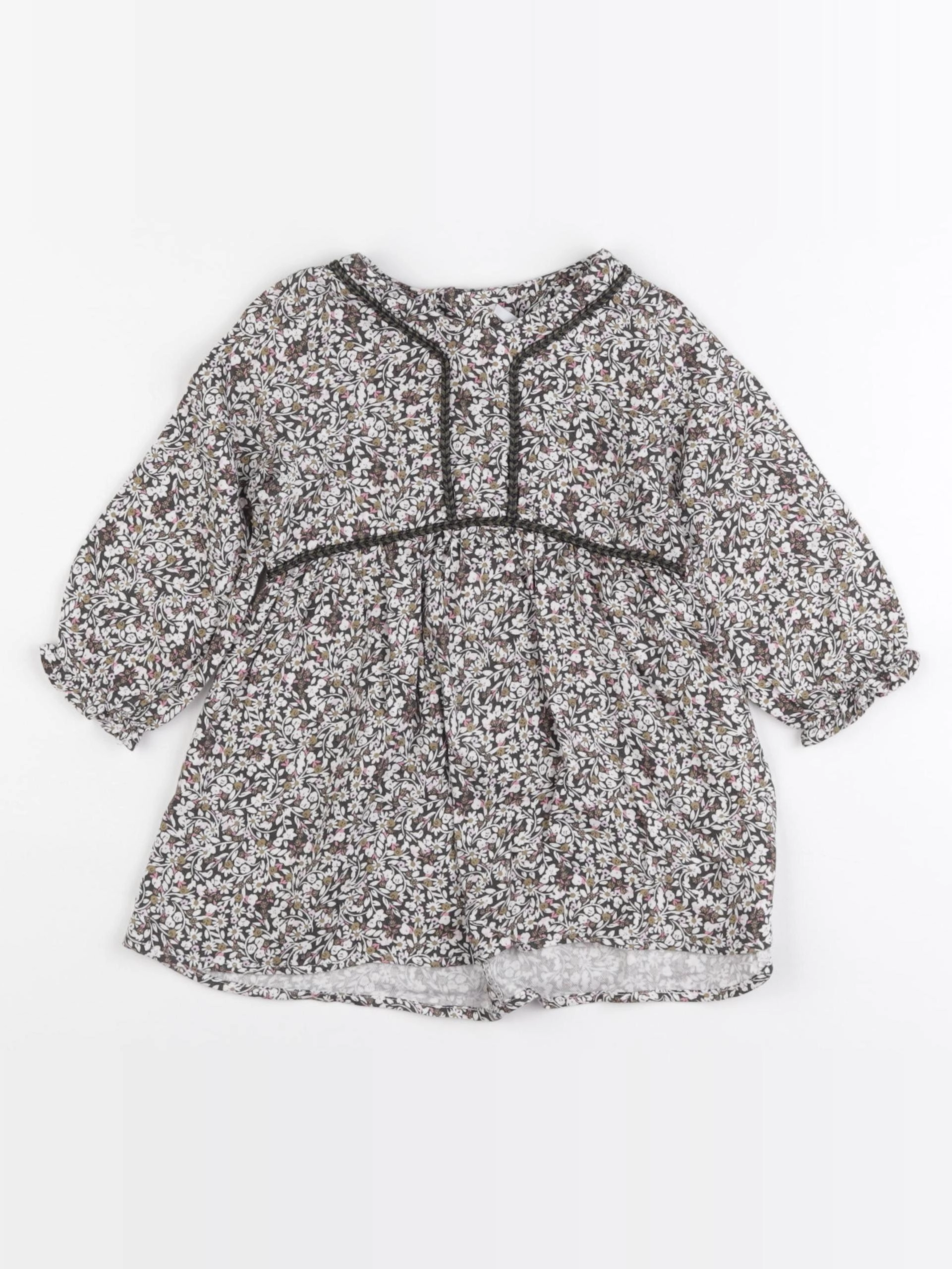 IKKS - robe vert, beige - 12 mois