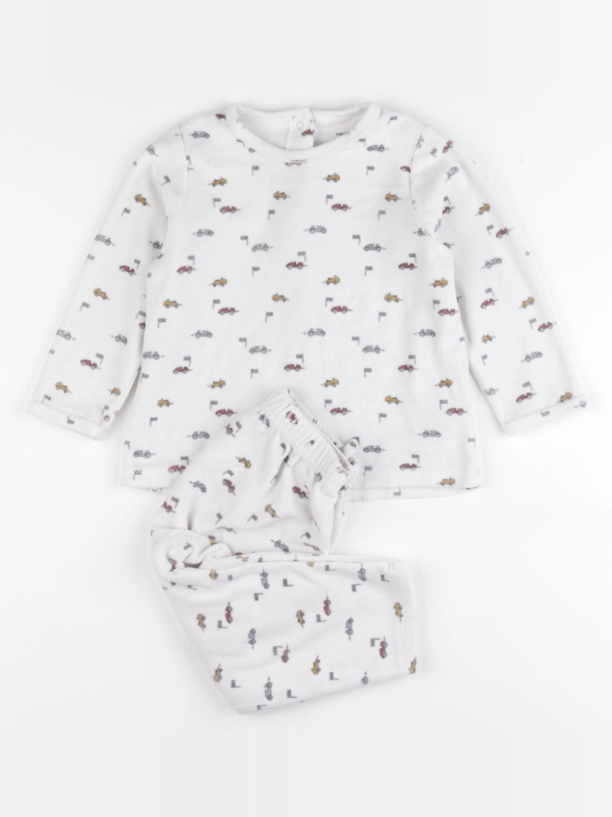 Vertbaudet - pyjama velours blanc - 3 ans