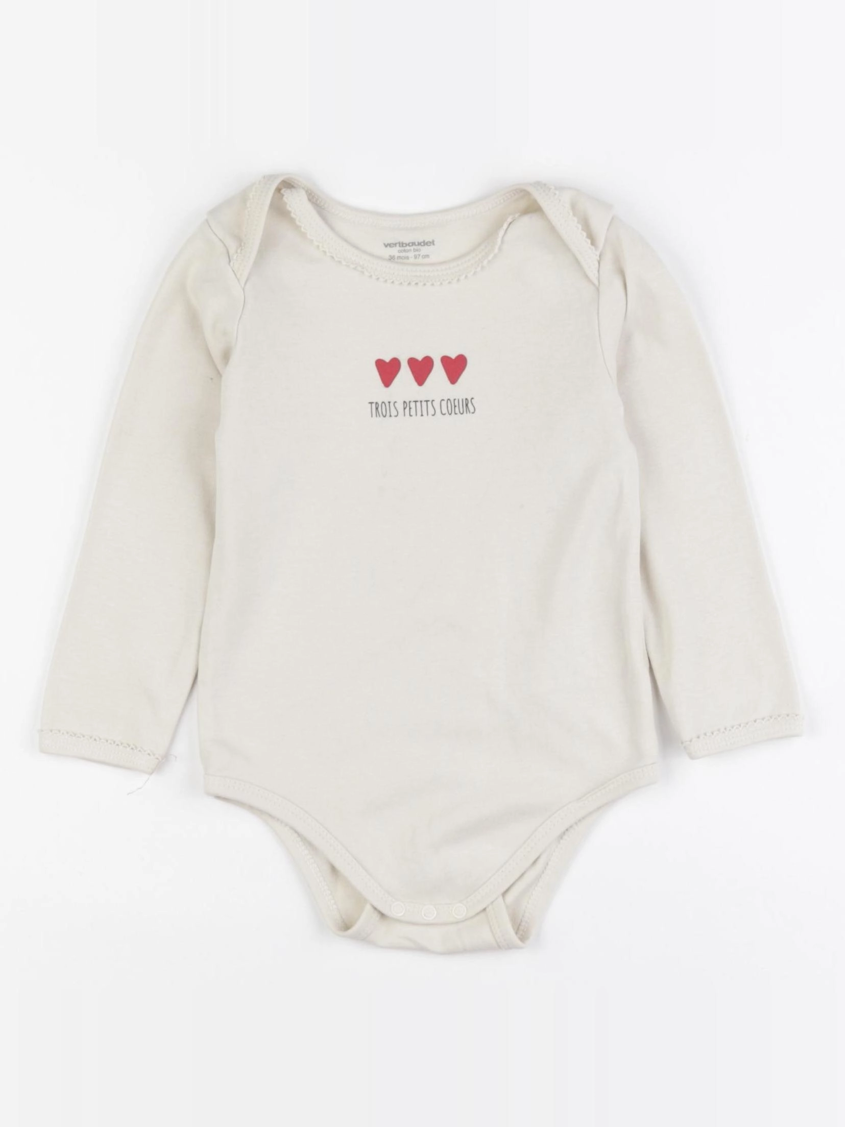 Vertbaudet - body beige - 36 mois
