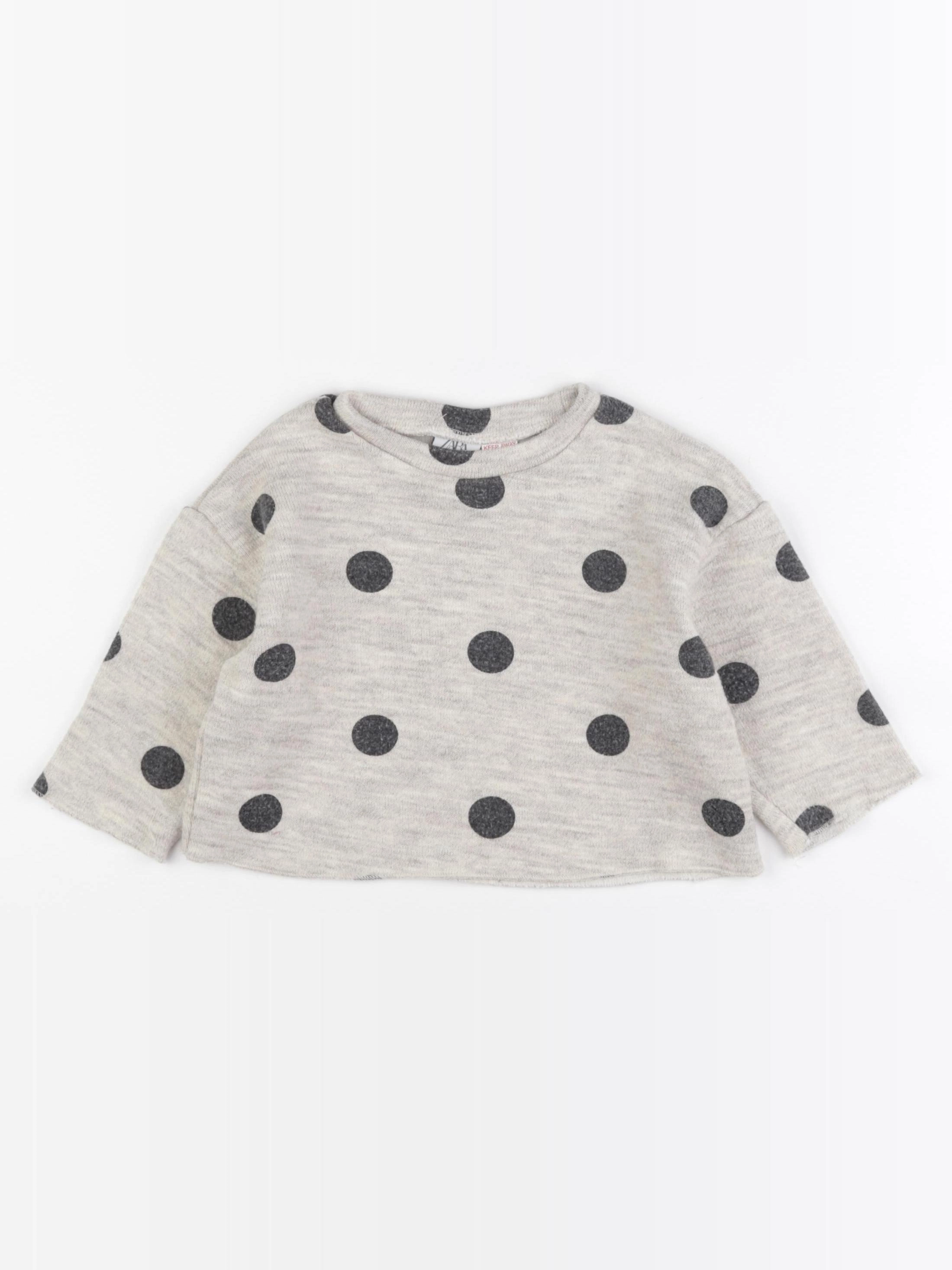 Zara - pull beige, gris - 12/18 mois