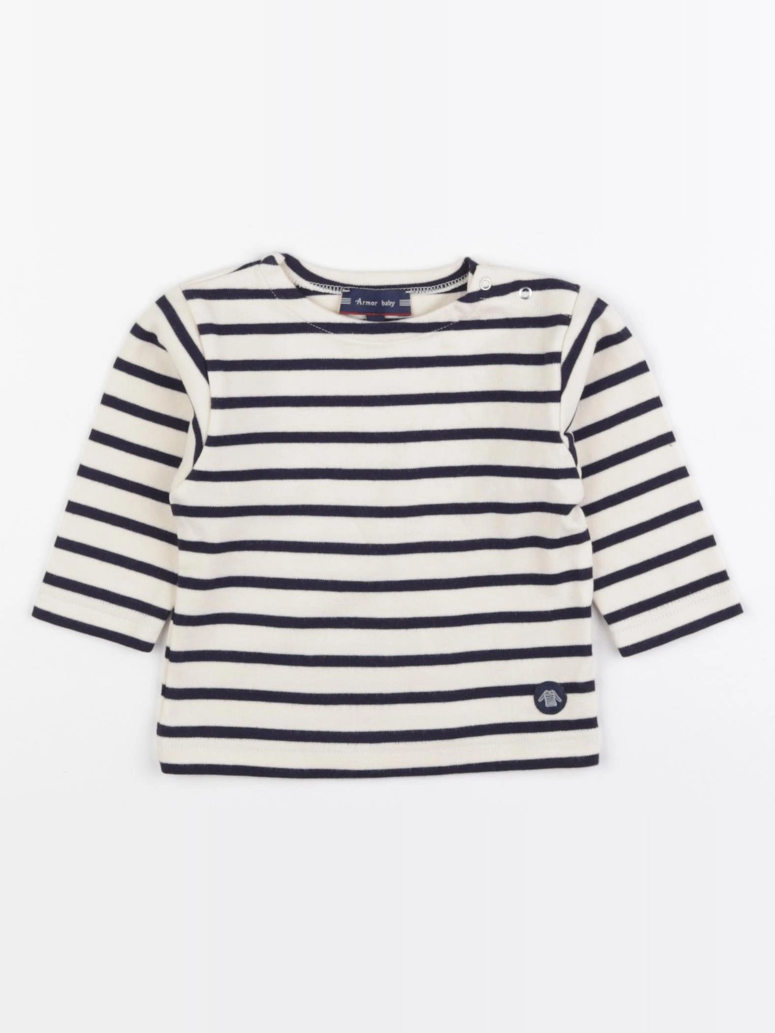 Armor Lux - tee-shirt blanc, bleu - 6 mois