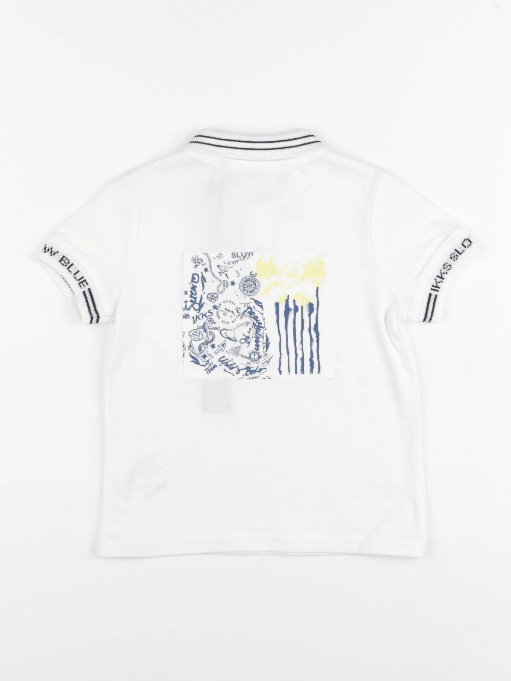 IKKS - polo imprimé au dos blanc - 18 mois