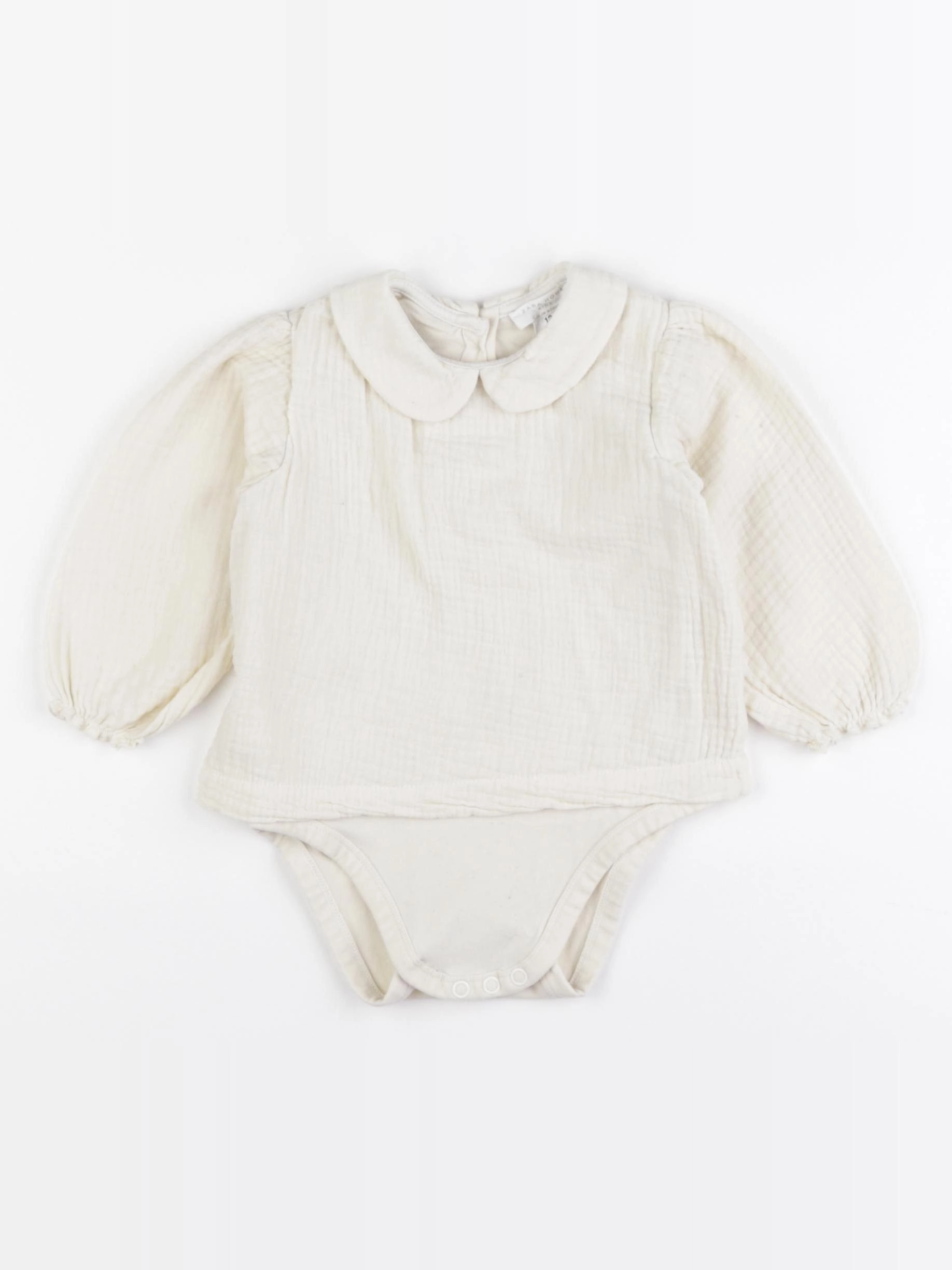 Zara - body blouse beige - 12/18 mois