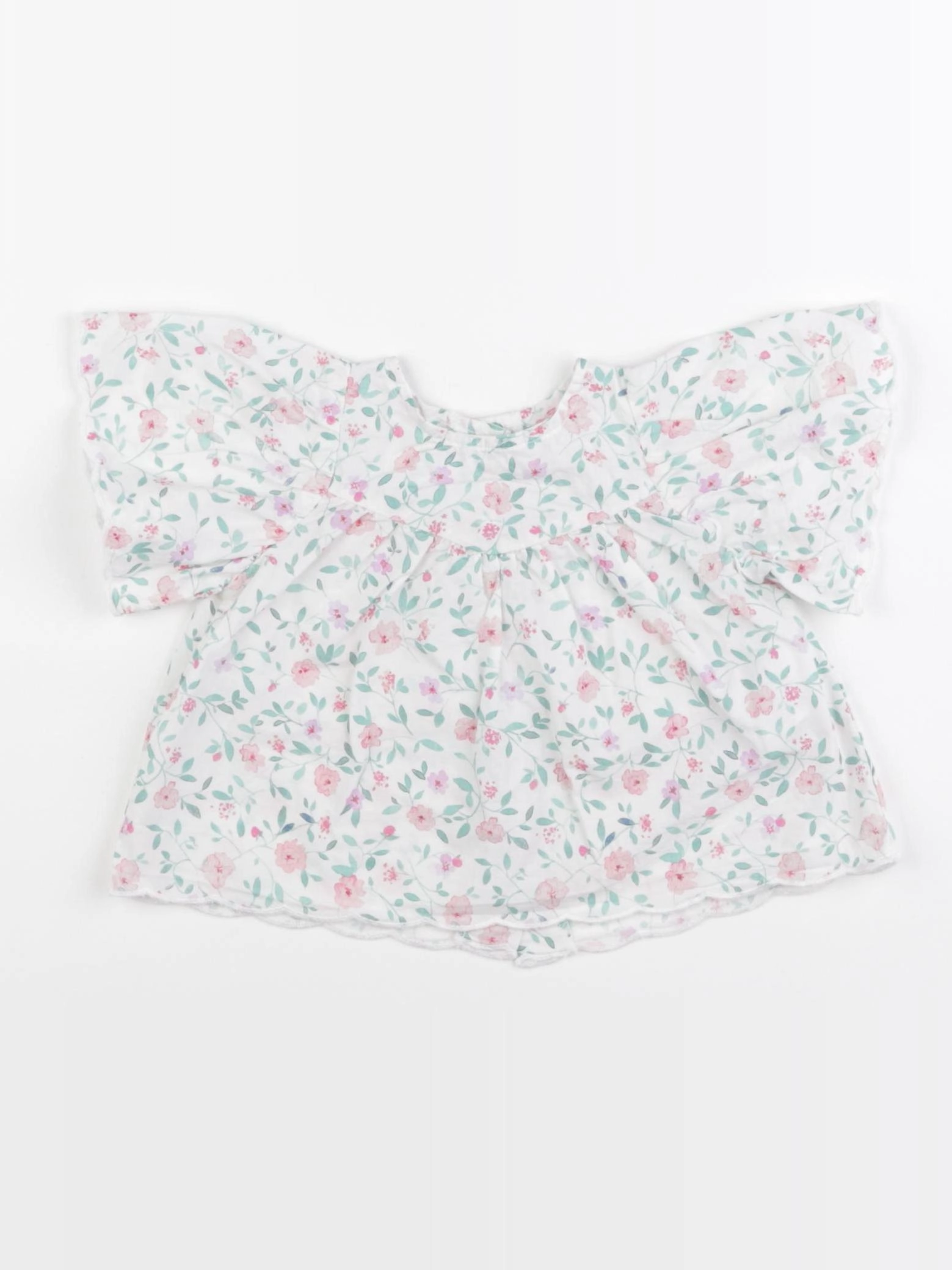 Vertbaudet - blouse blanc, rose, vert - 3 mois