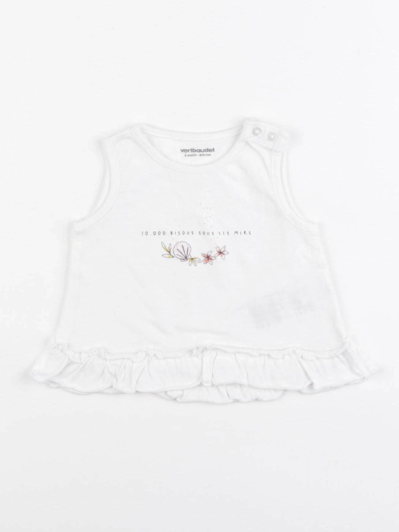 Vertbaudet - débardeur blanc - 3 mois