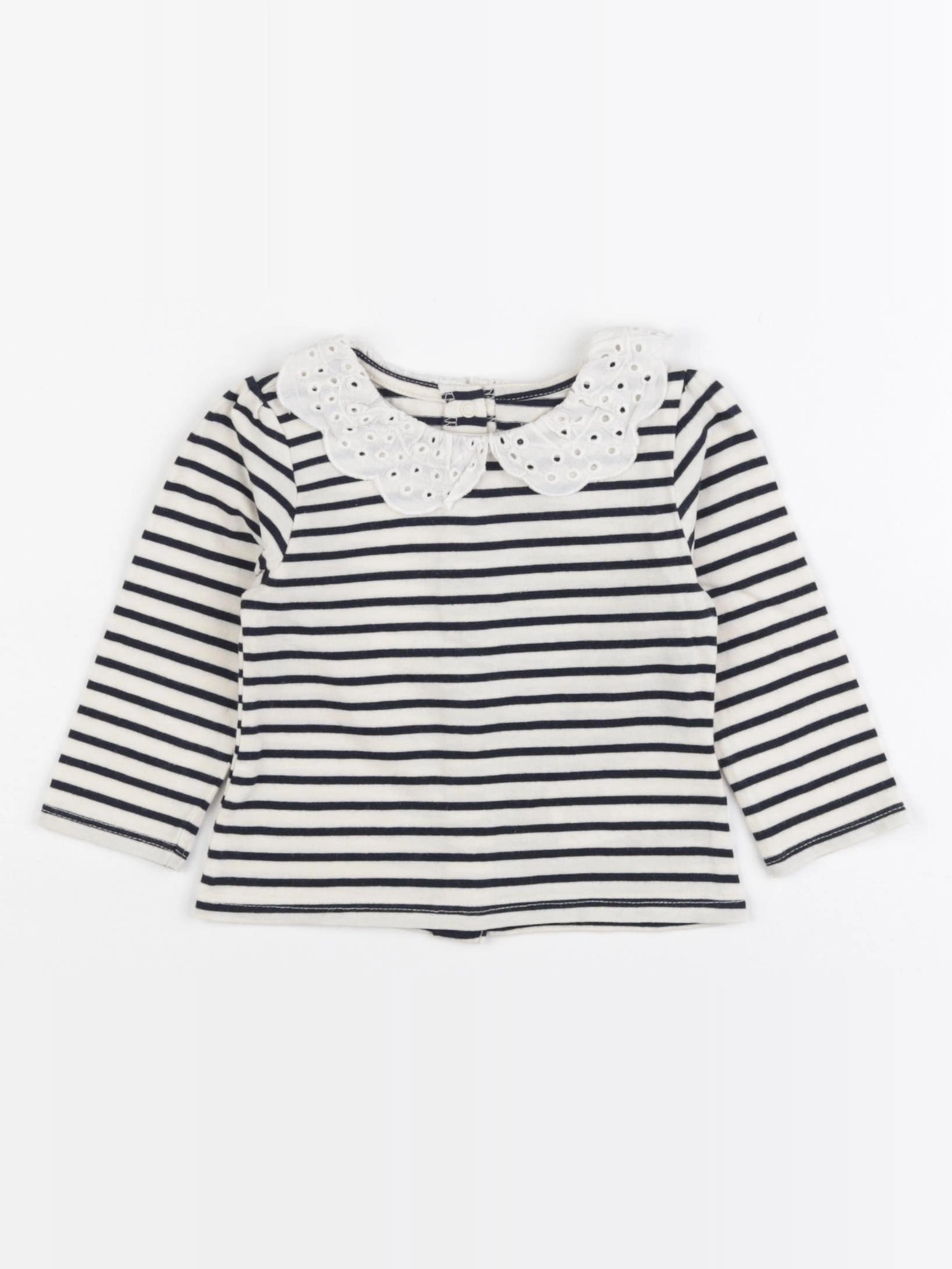 Vertbaudet - tee-shirt blanc, noir - 6 mois