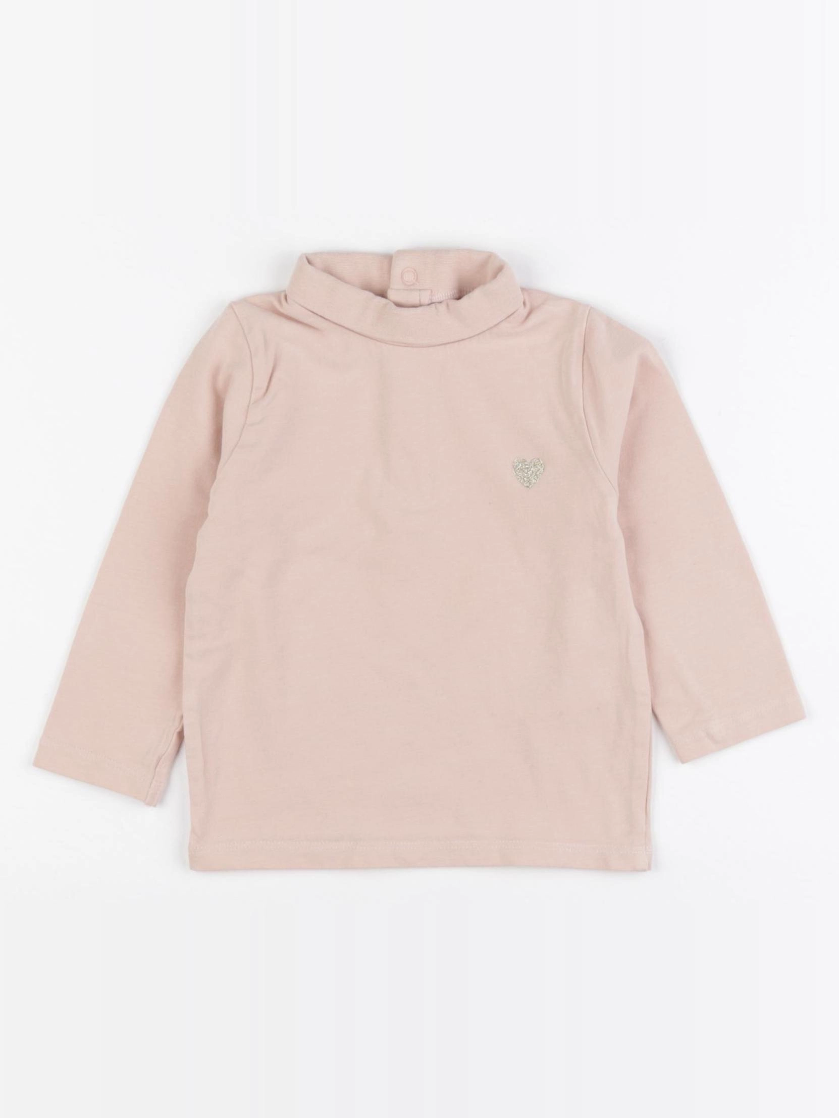 Vertbaudet - sous-pull rose - 12 mois