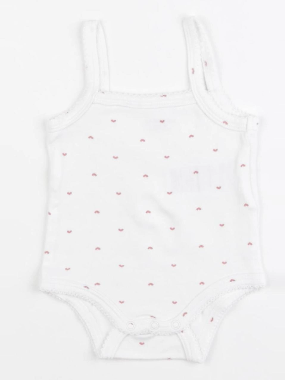 Vertbaudet - body rose, blanc - 3 mois