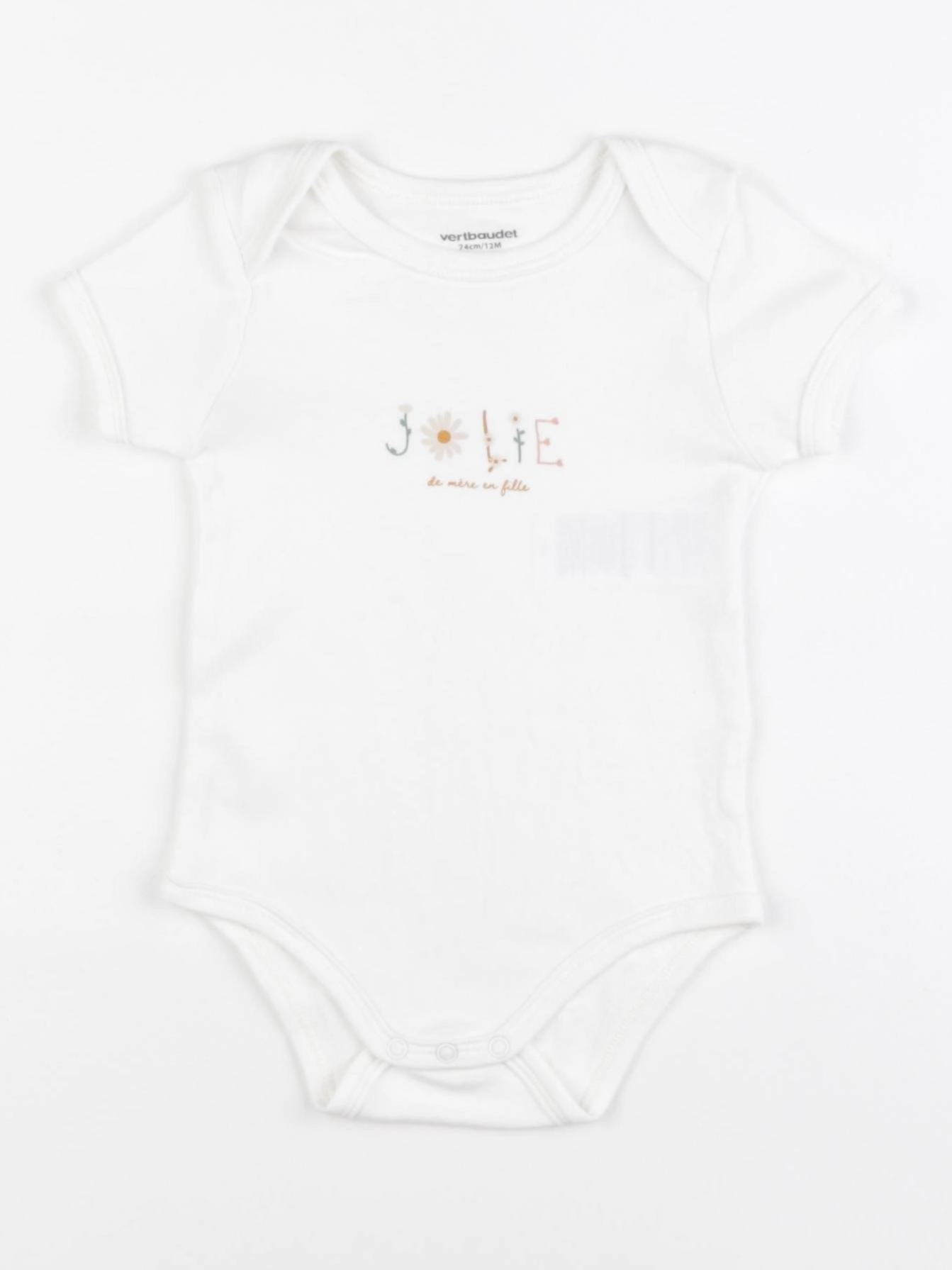 Vertbaudet - body blanc - 12 mois