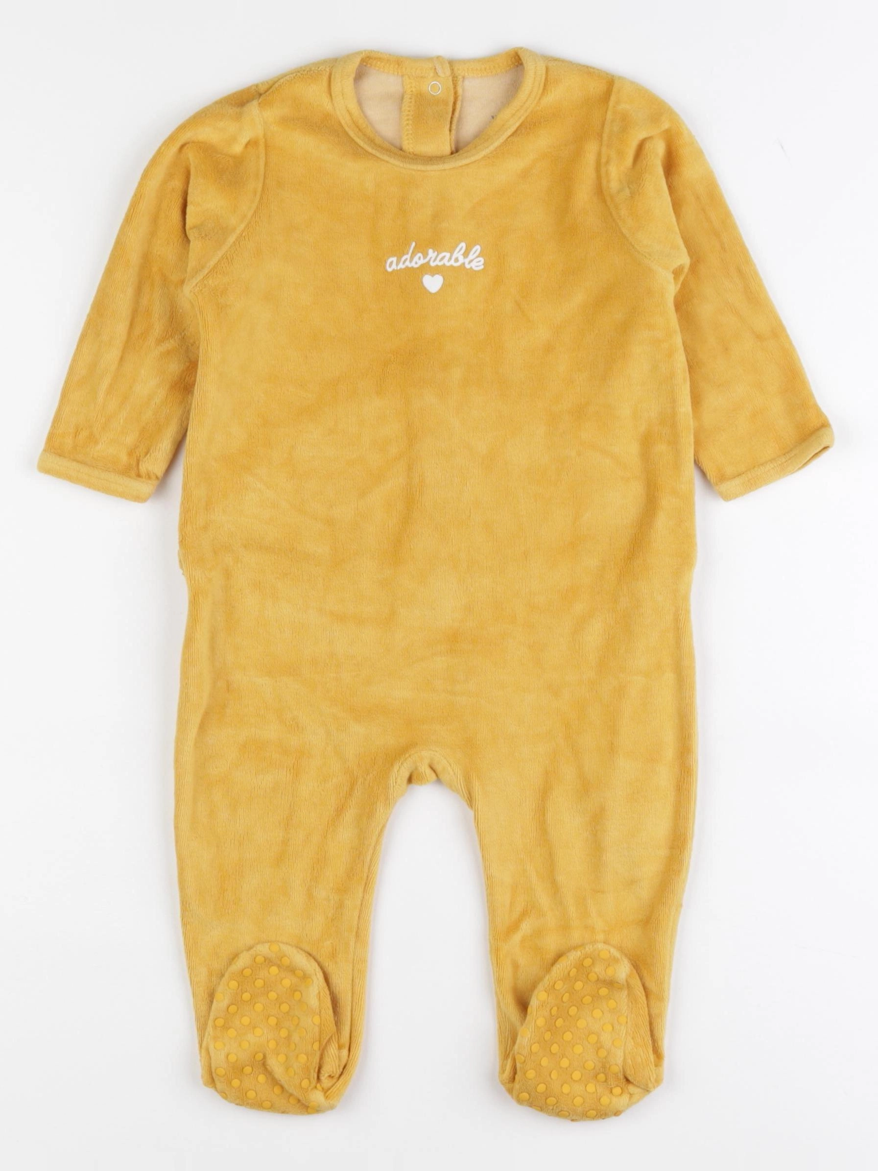 Vertbaudet - pyjama velours jaune - 12 mois