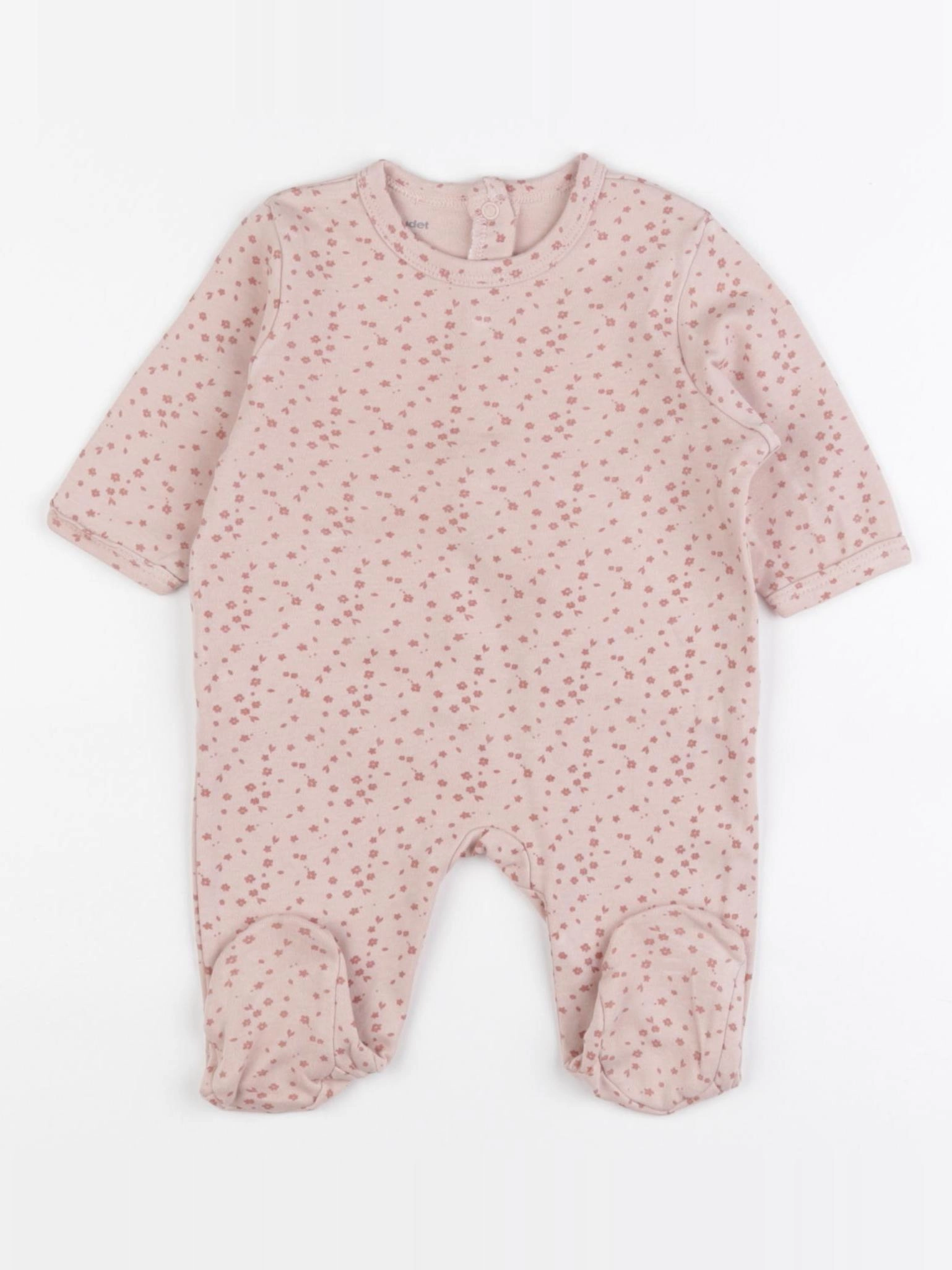 Vertbaudet - pyjama coton rose - 1 mois