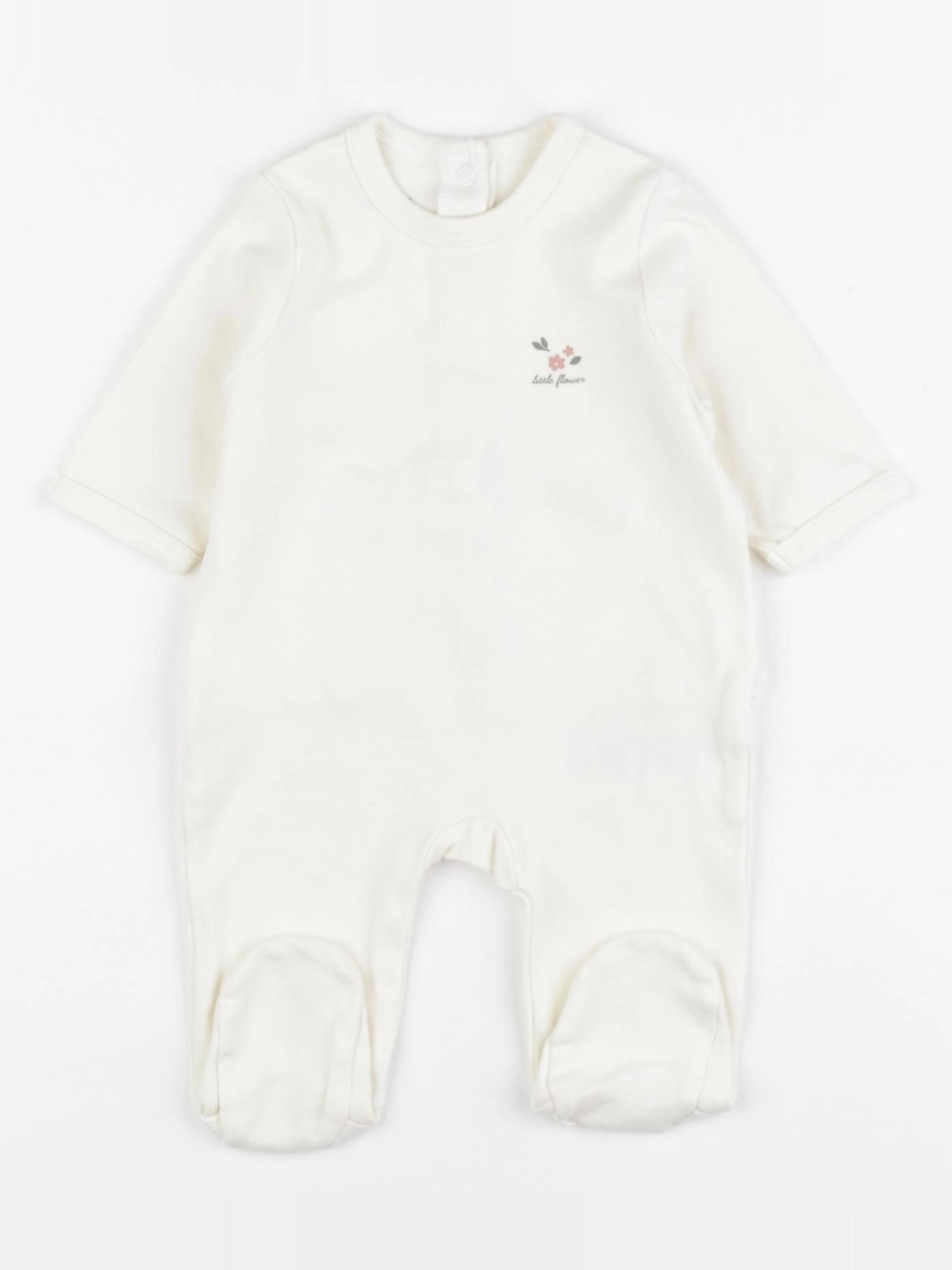 Vertbaudet - pyjama coton blanc - 1 mois