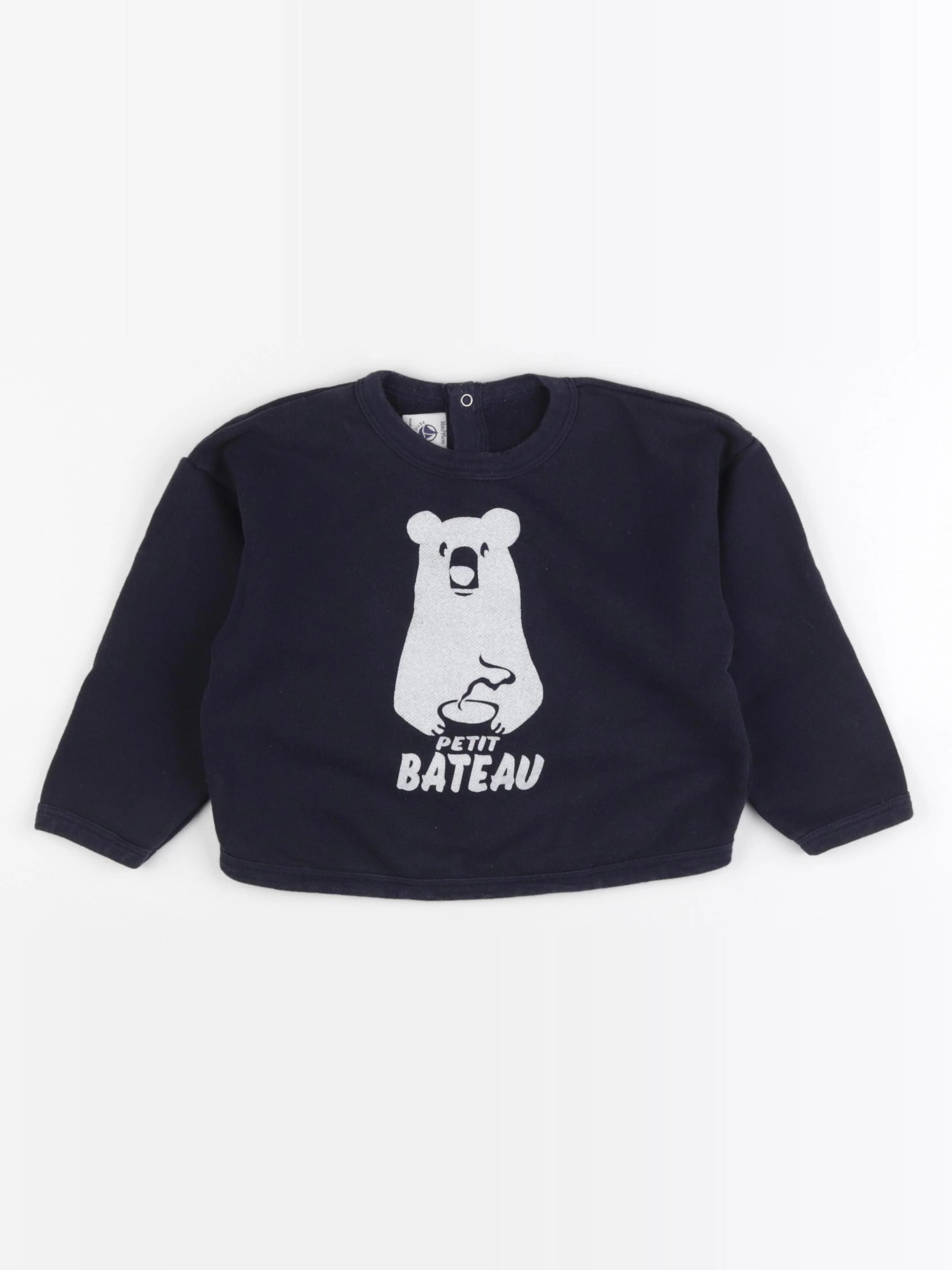 Petit Bateau - sweat bleu - 36 mois