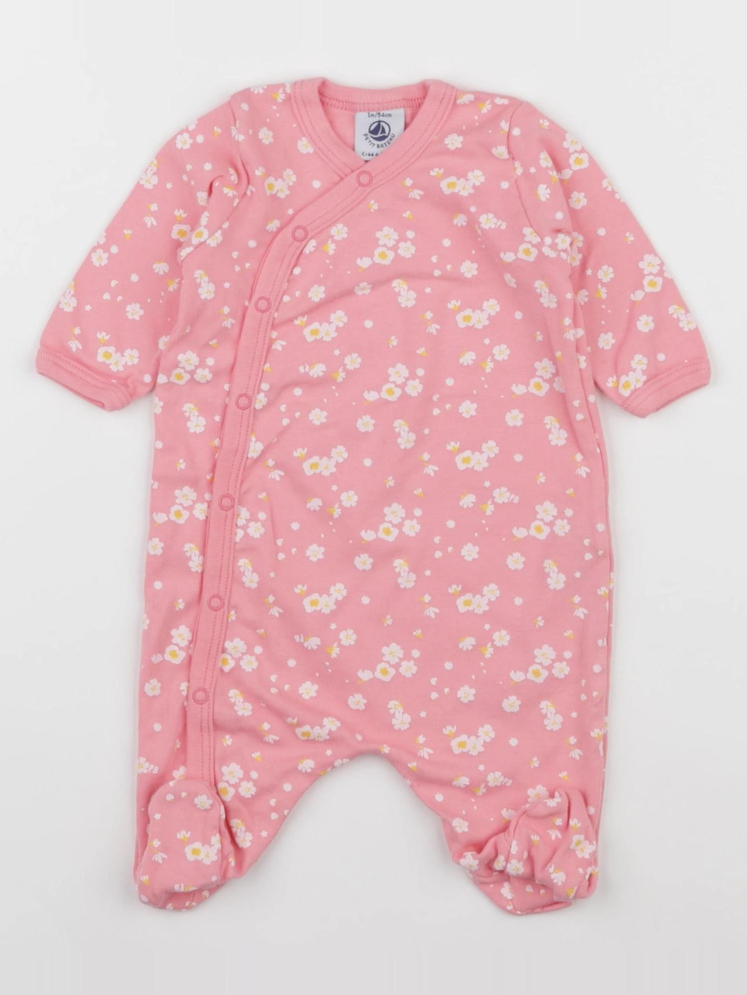 Petit Bateau - pyjama coton rose - 1 mois