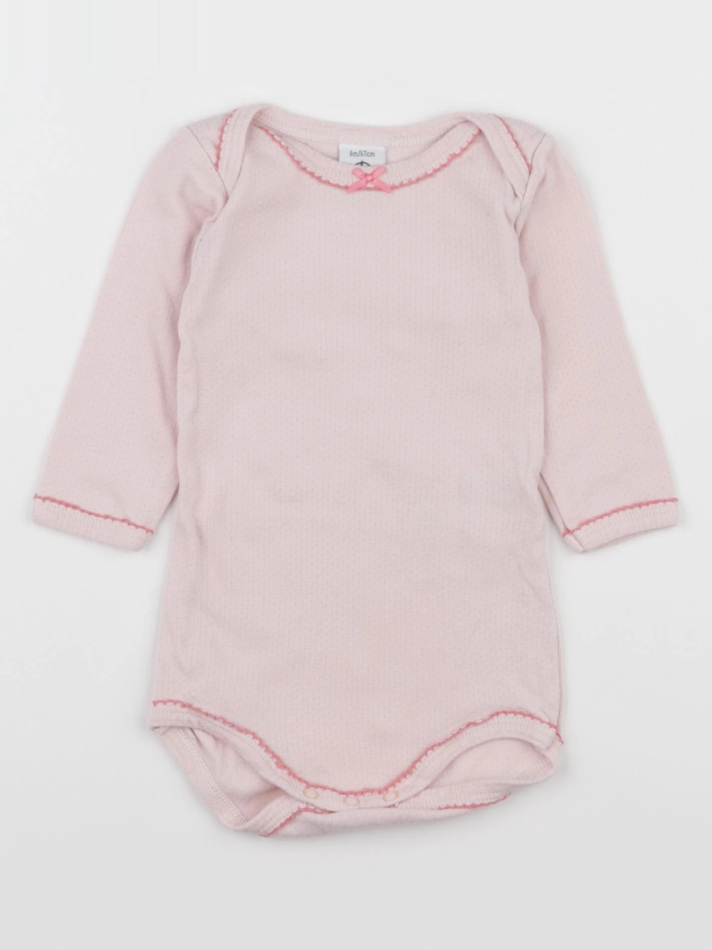 Petit Bateau - body rose - 6 mois