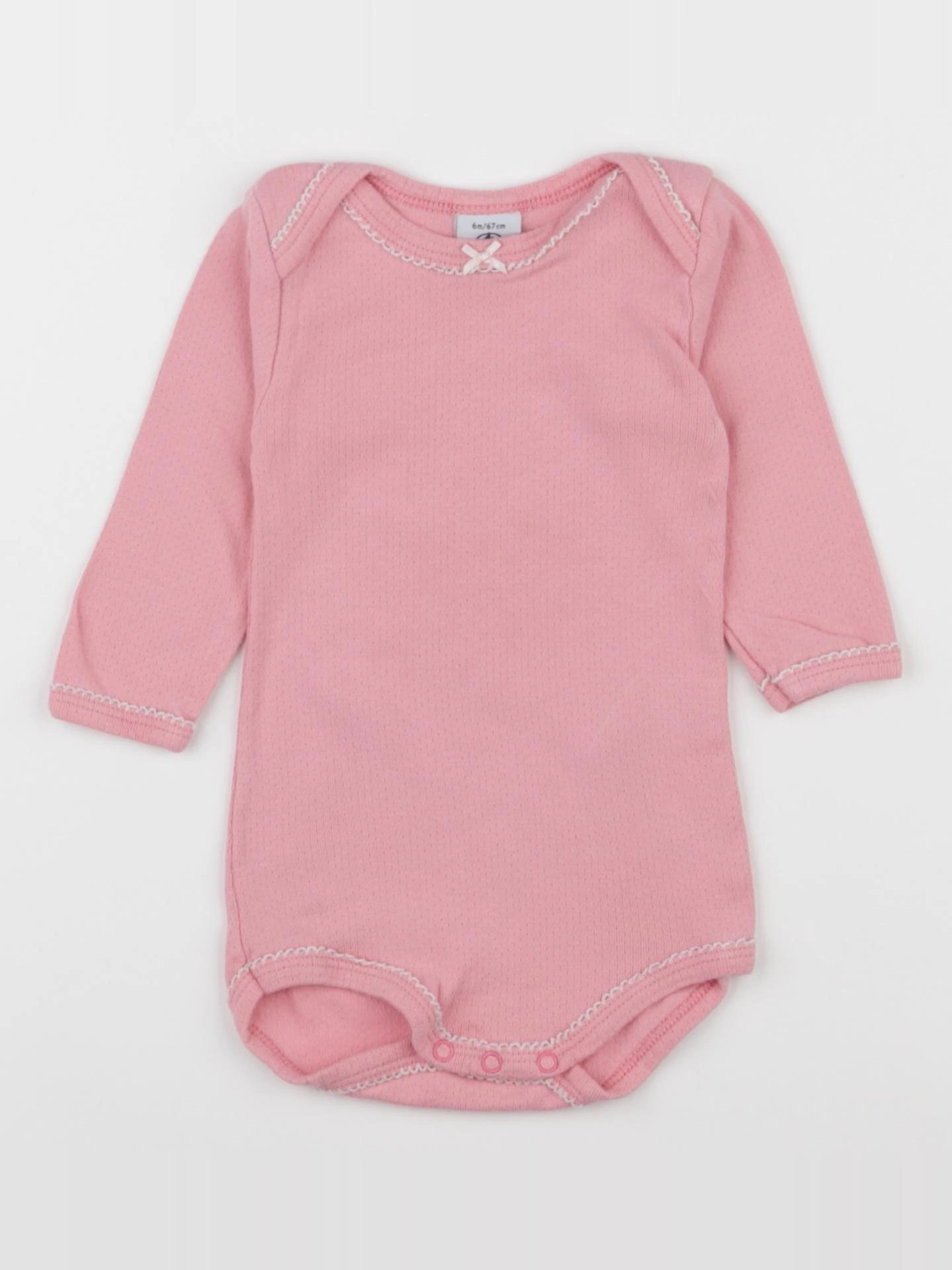 Petit Bateau - body rose - 6 mois