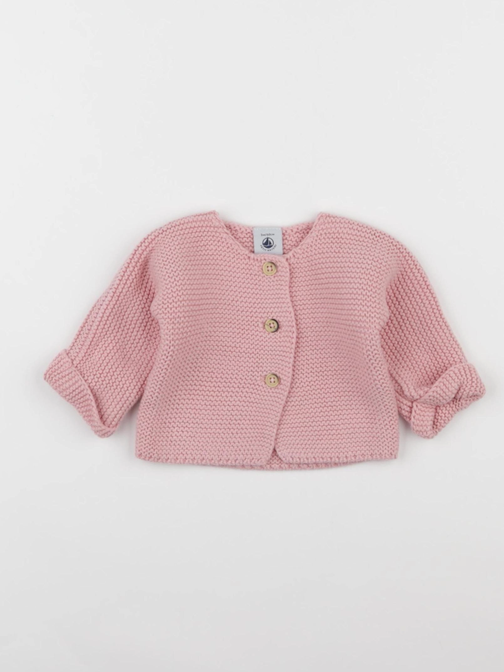 Petit Bateau - gilet rose - 3 mois