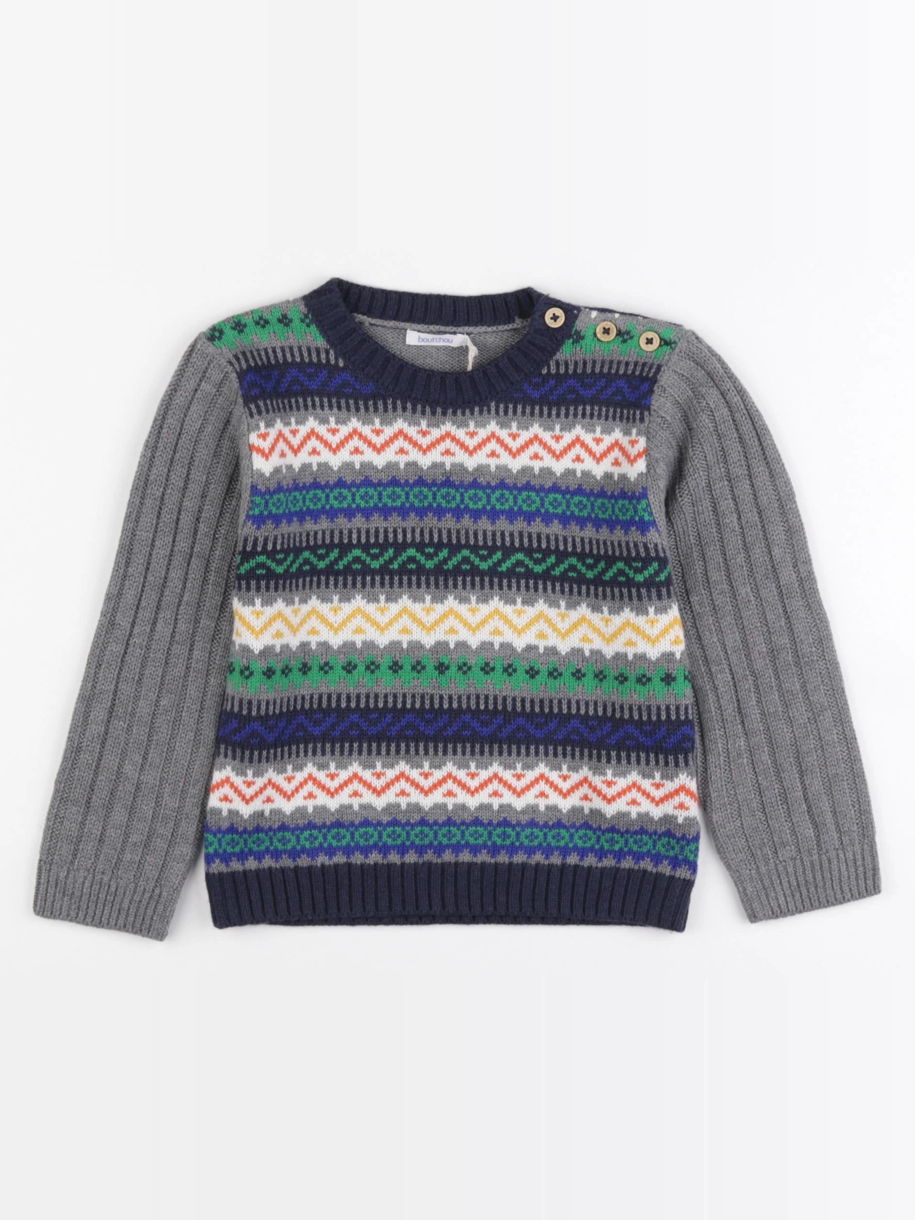 Boutchou - pull multicolore - 24 mois