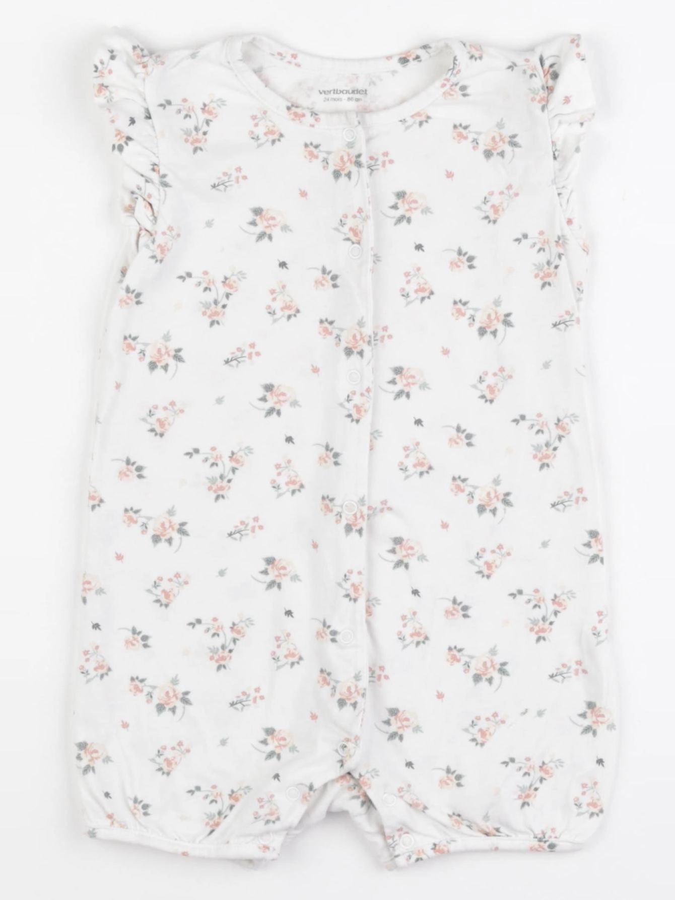 Vertbaudet - pyjama coton blanc - 24 mois