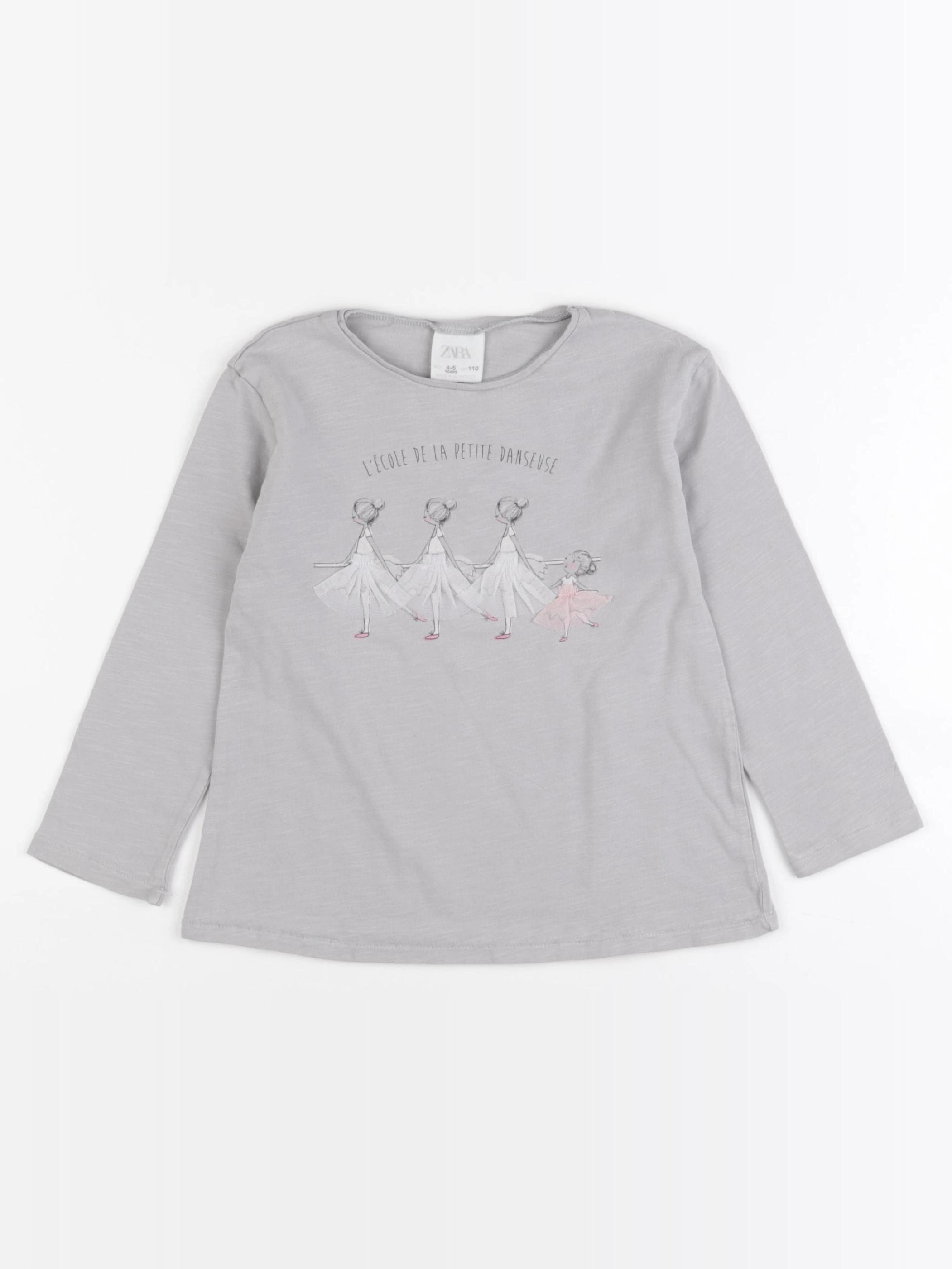 Zara - tee-shirt gris - 4/5 ans