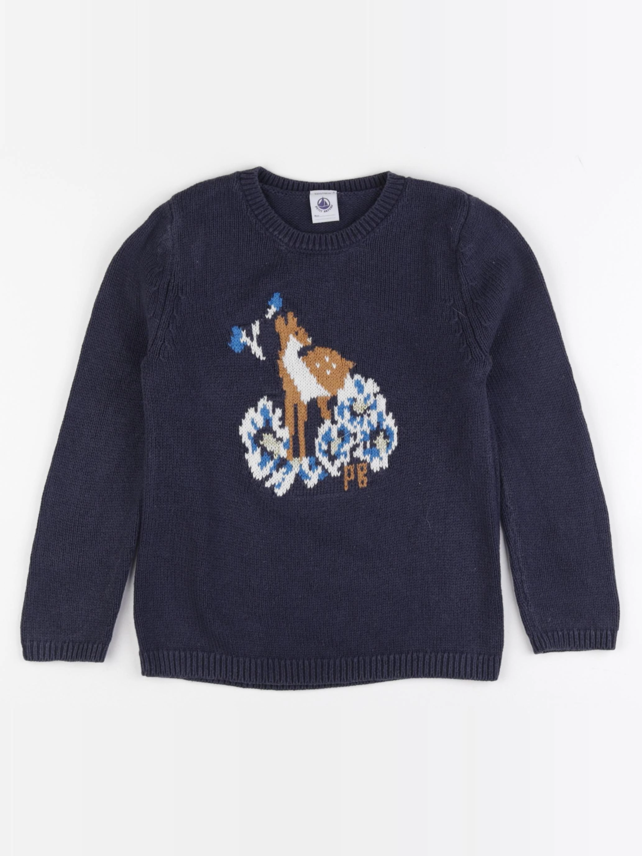 Petit Bateau - pull bleu - 5 ans