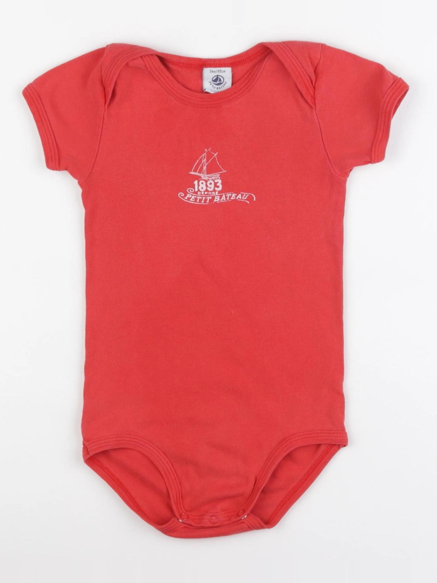 Petit Bateau - body rouge - 36 mois