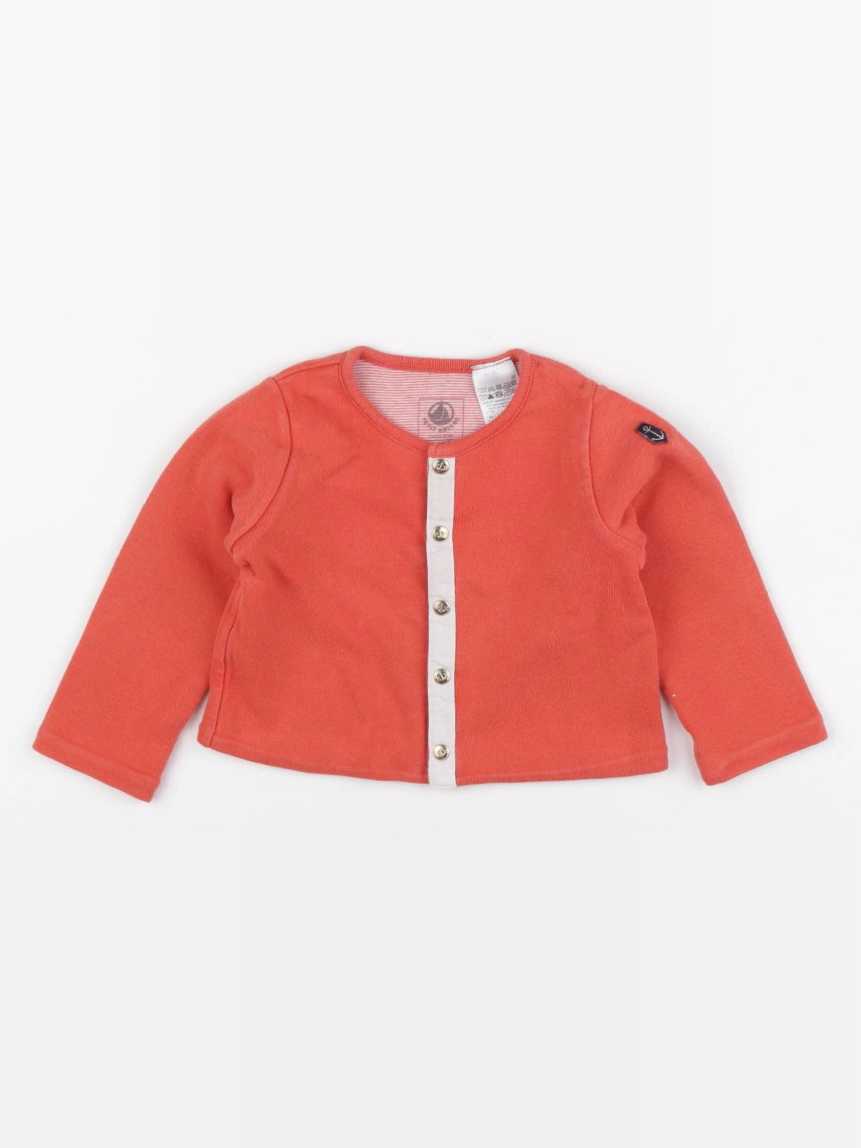 Petit Bateau - sweat orange - 6 mois