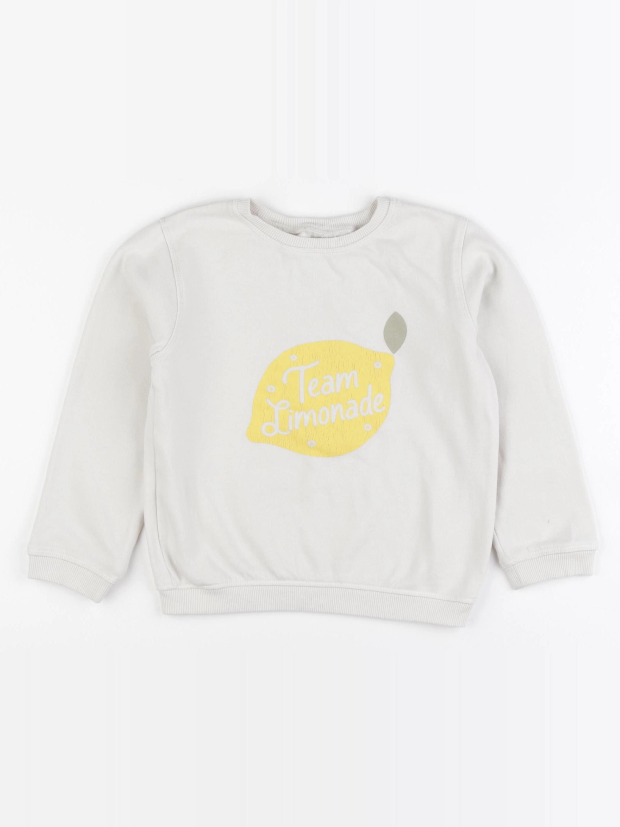 Vertbaudet - sweat beige, jaune - 5 ans